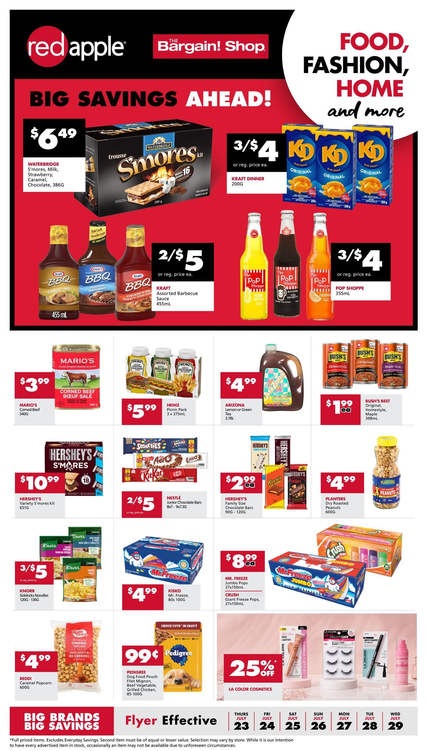 The Bargain Shop & Red Apple Stores Flyer July 23 to 29