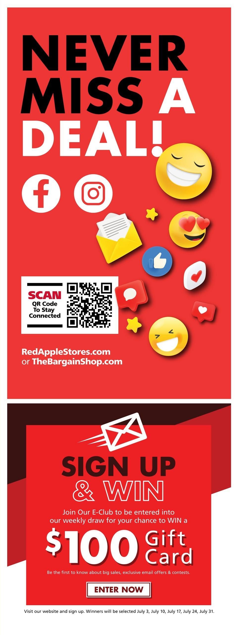 The Bargain Shop & Red Apple Stores Flyer July 23 to 29