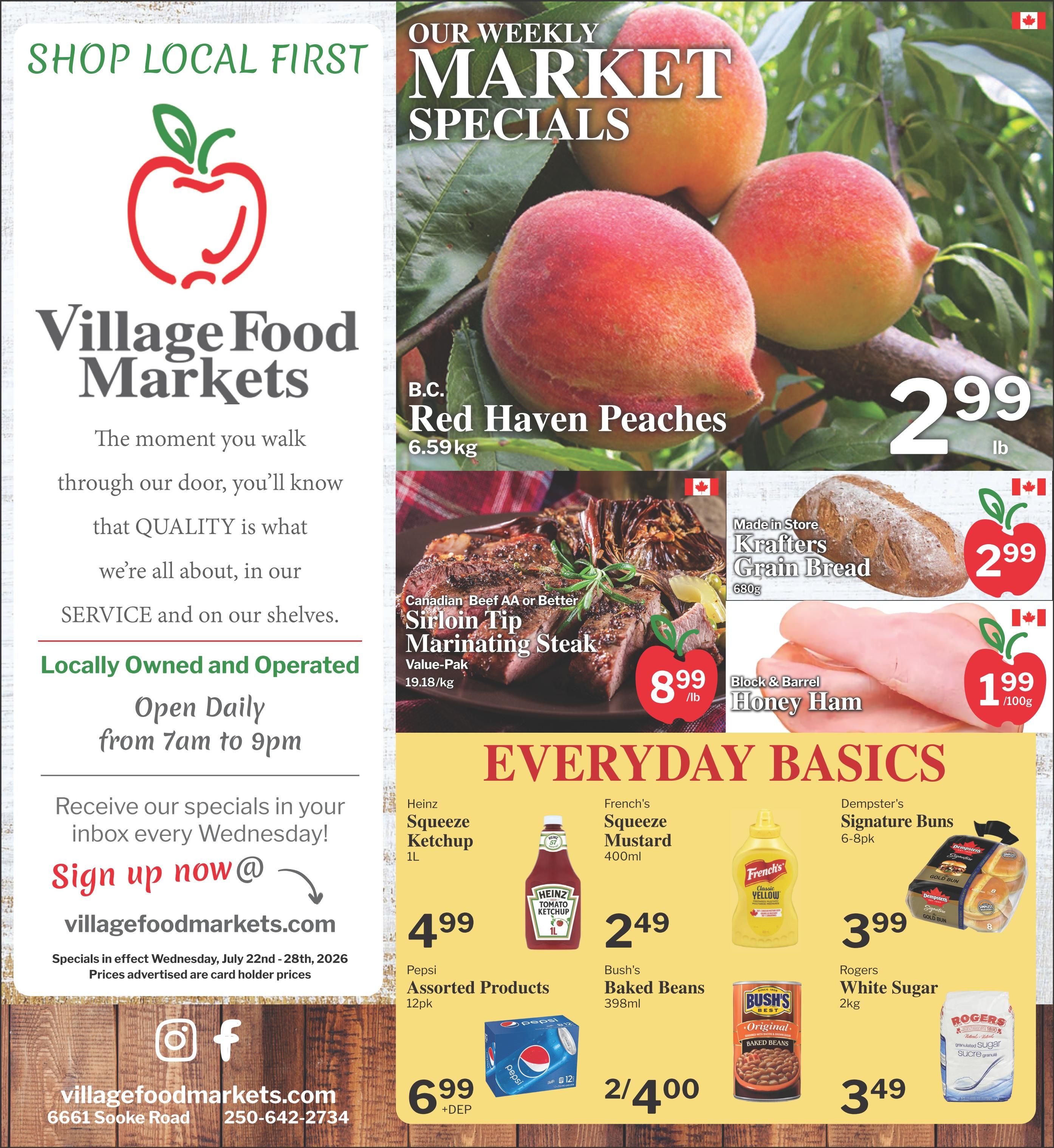 Village Food Markets Flyer July 22 to 28