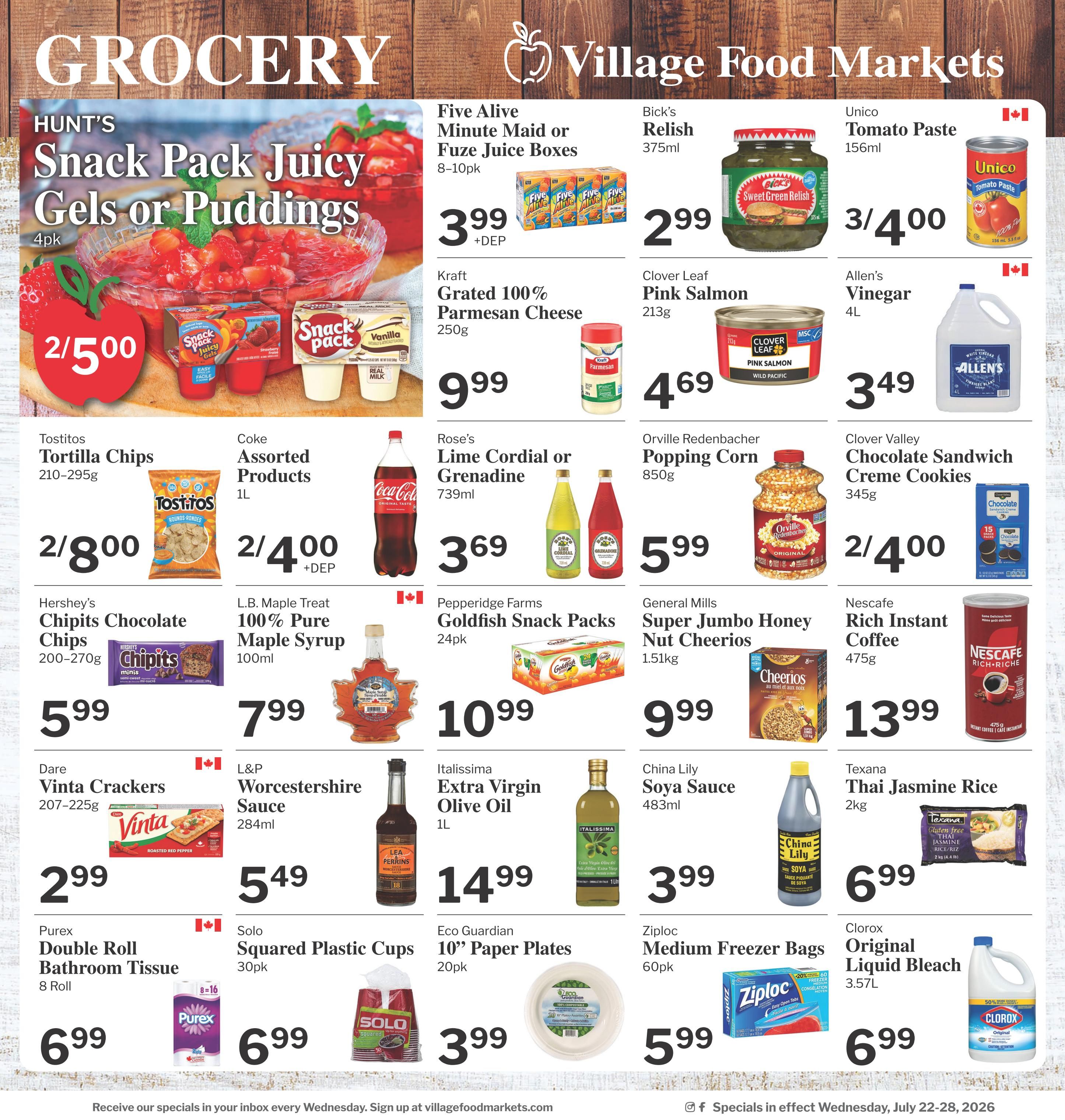 Village Food Markets Flyer July 22 to 28