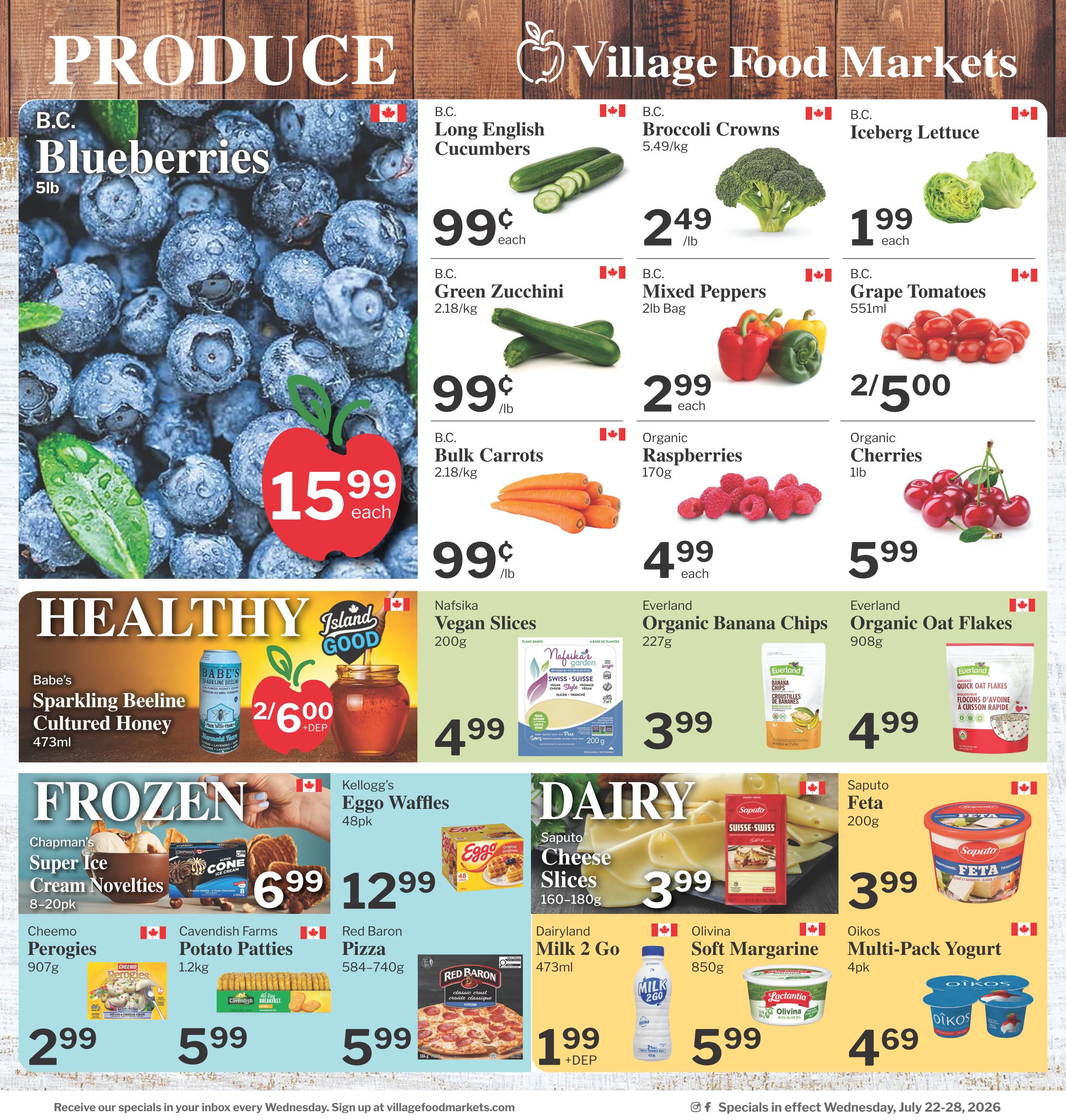 Village Food Markets Flyer July 22 to 28