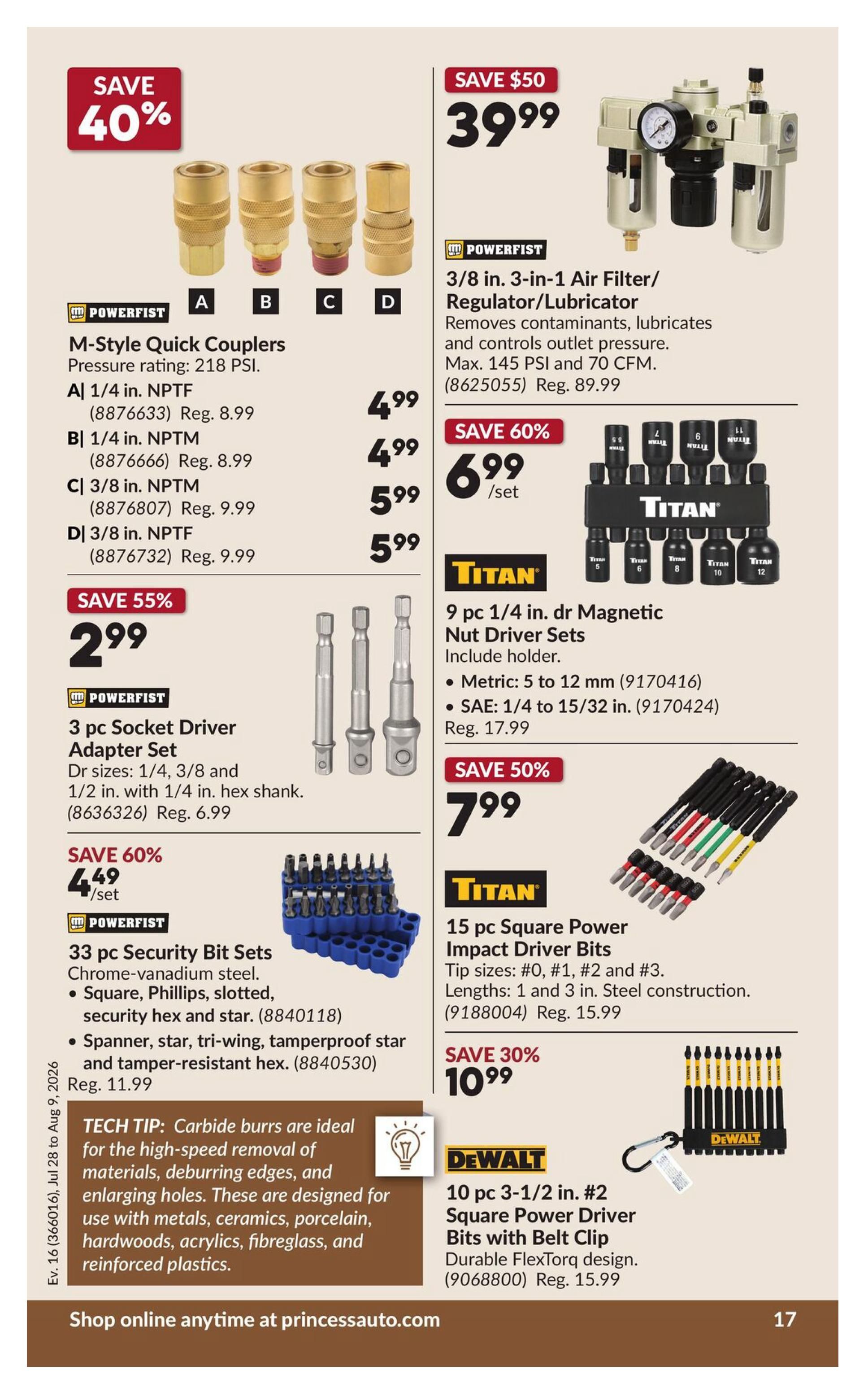 Princess Auto Flyer July 28 to August 9