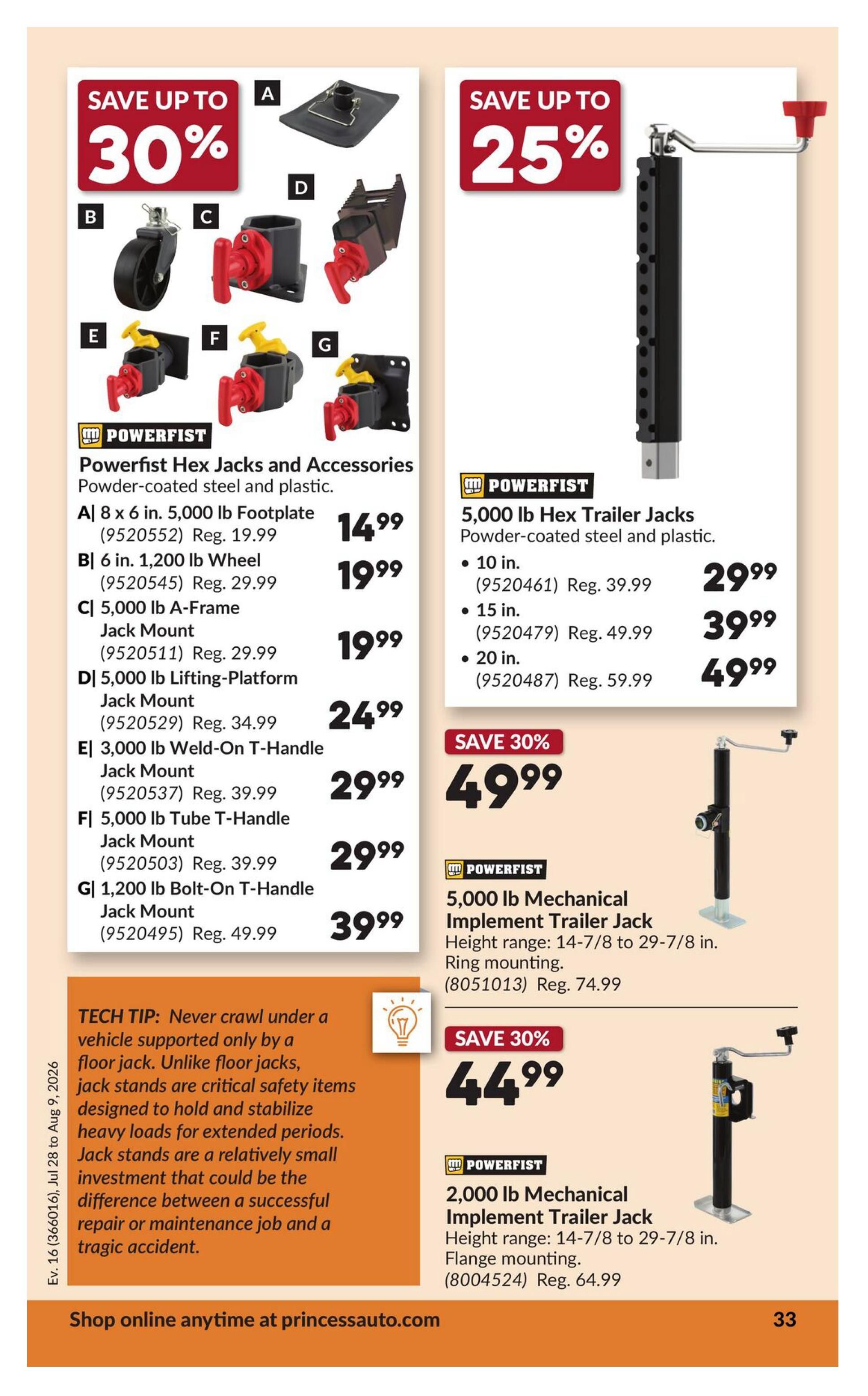 Princess Auto Flyer July 28 to August 9