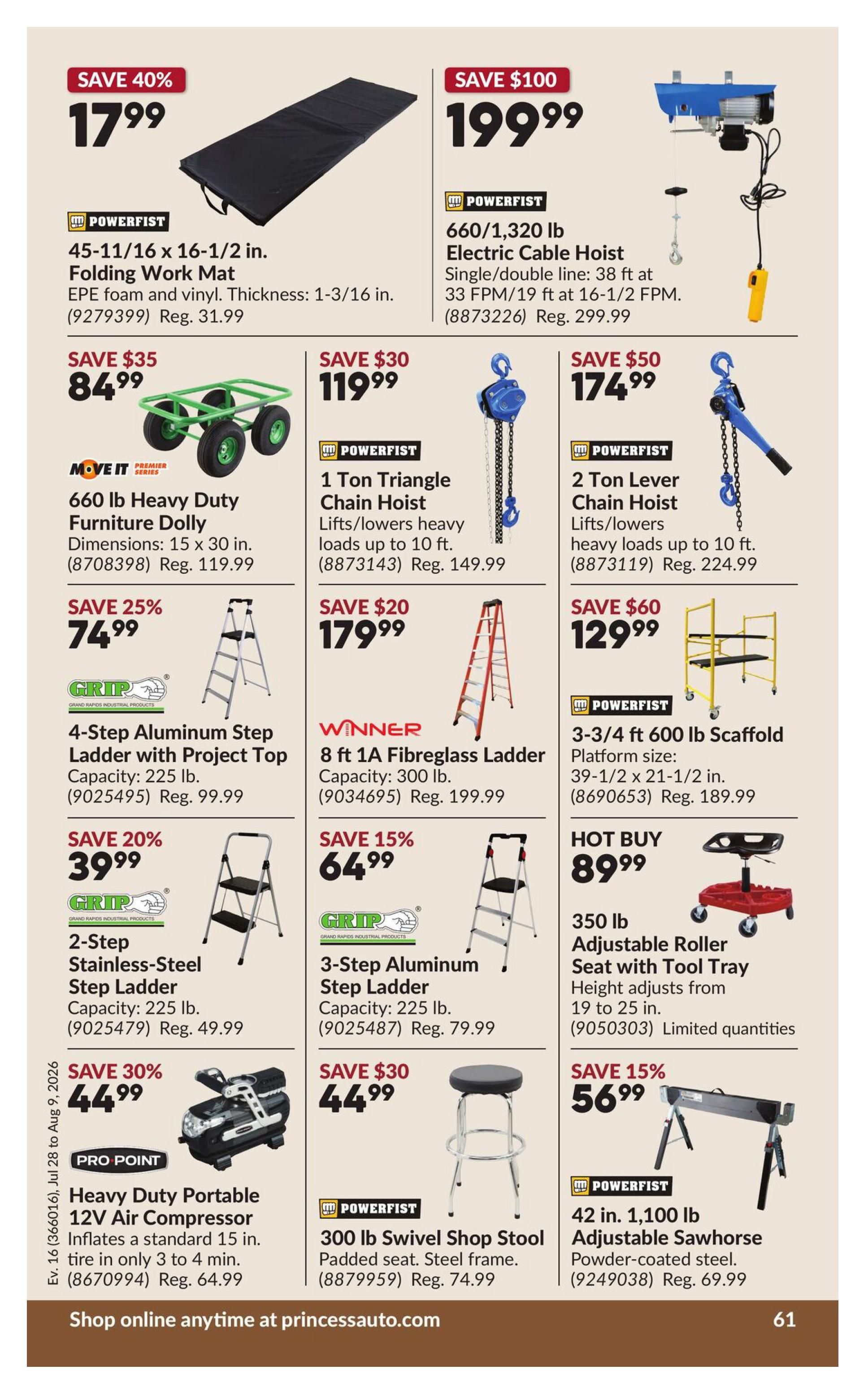 Princess Auto Flyer July 28 to August 9
