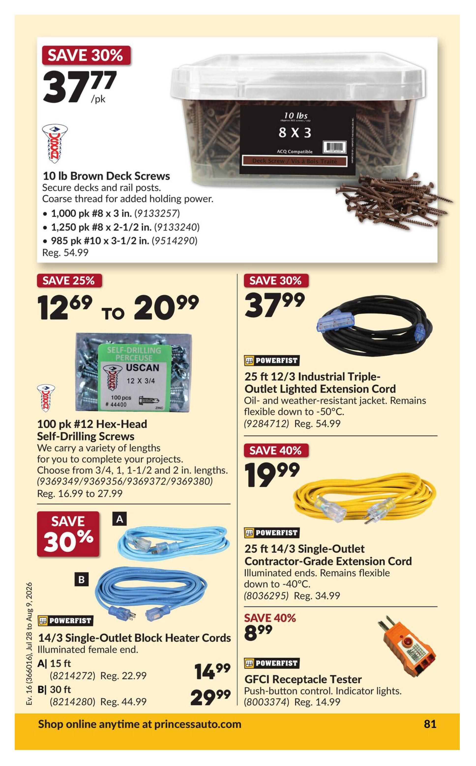 Princess Auto Flyer July 28 to August 9