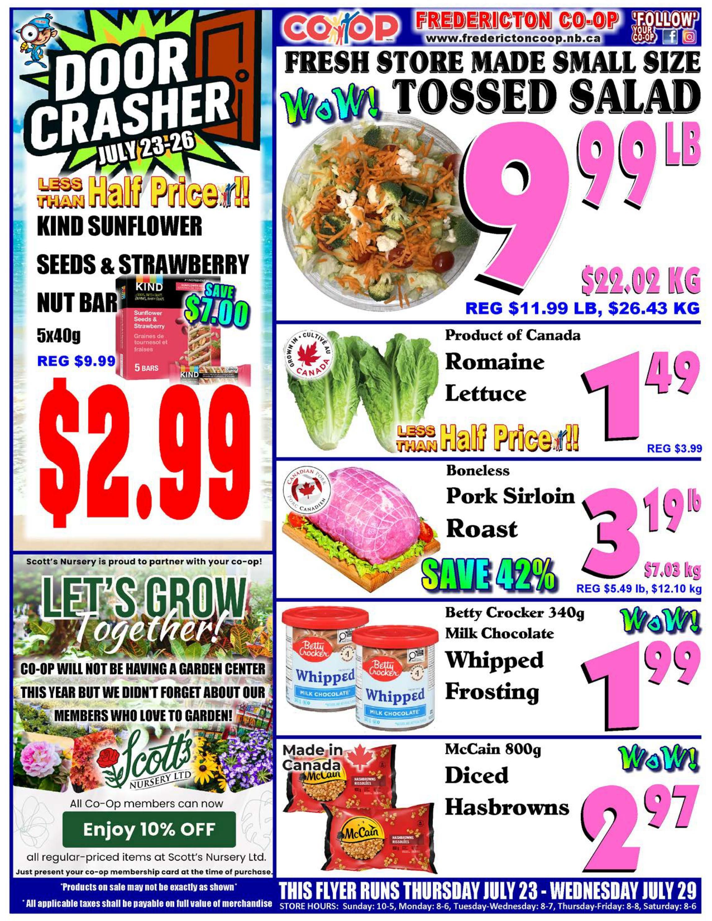 Fredericton Co-op Flyer July 23 to 29