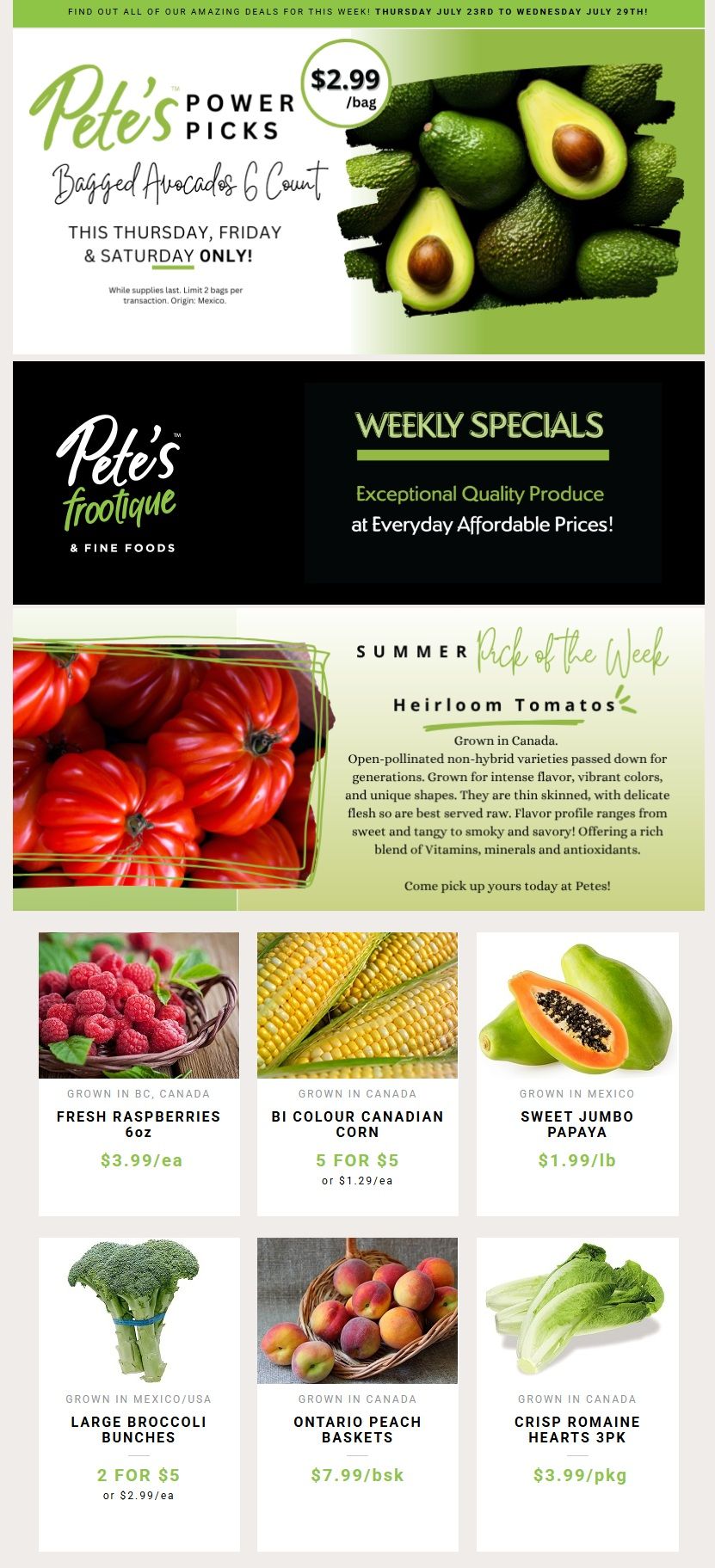 Pete's Fine Foods Flyer July 23 to 29