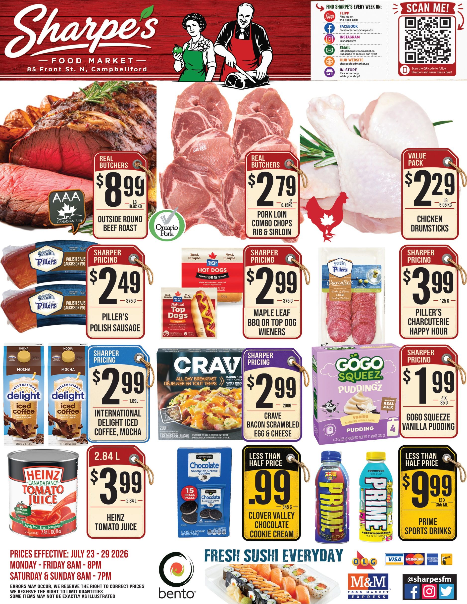 Sharpe's Food Market Flyer July 23 to 29