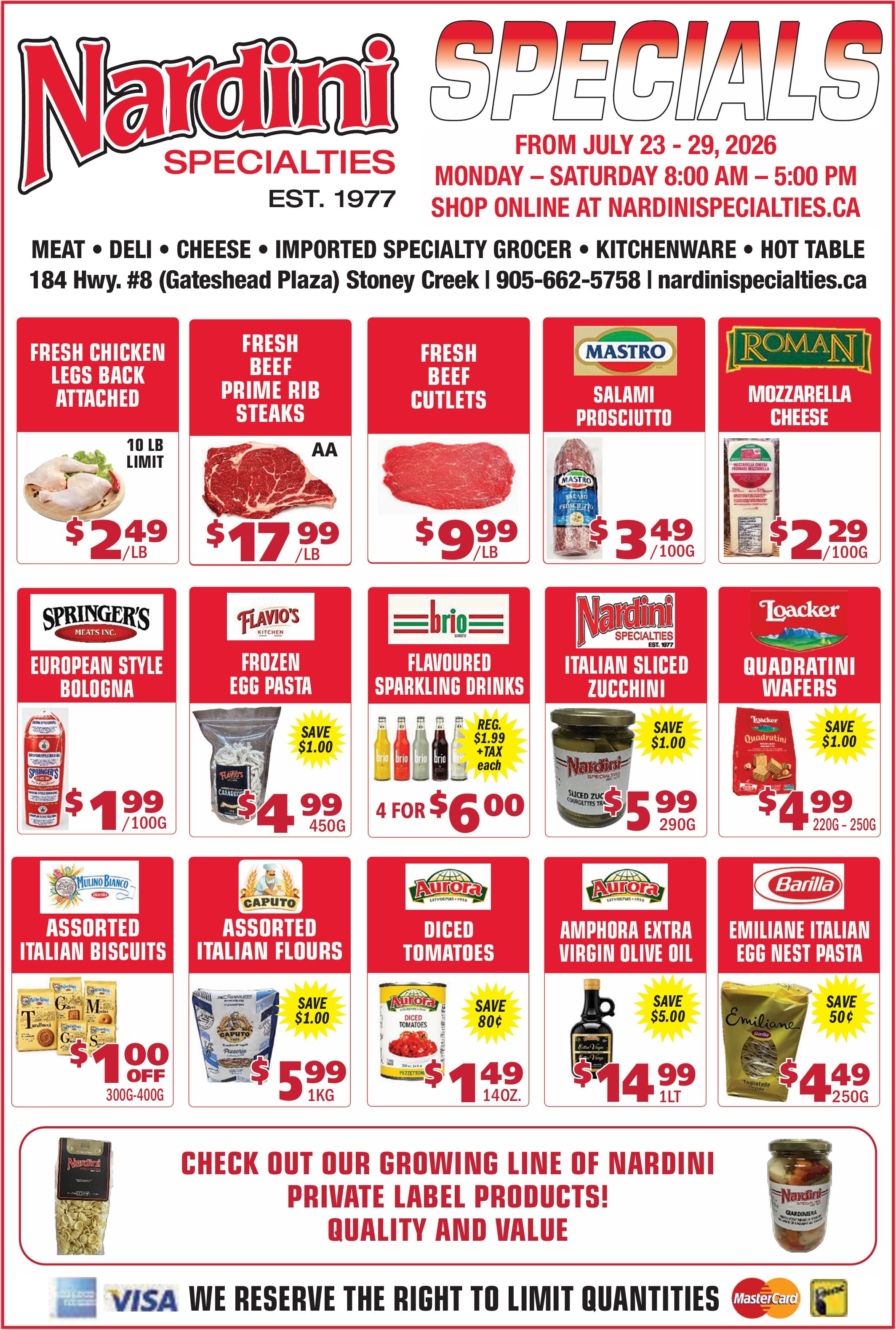 Nardini Specialties Flyer July 23 to 29