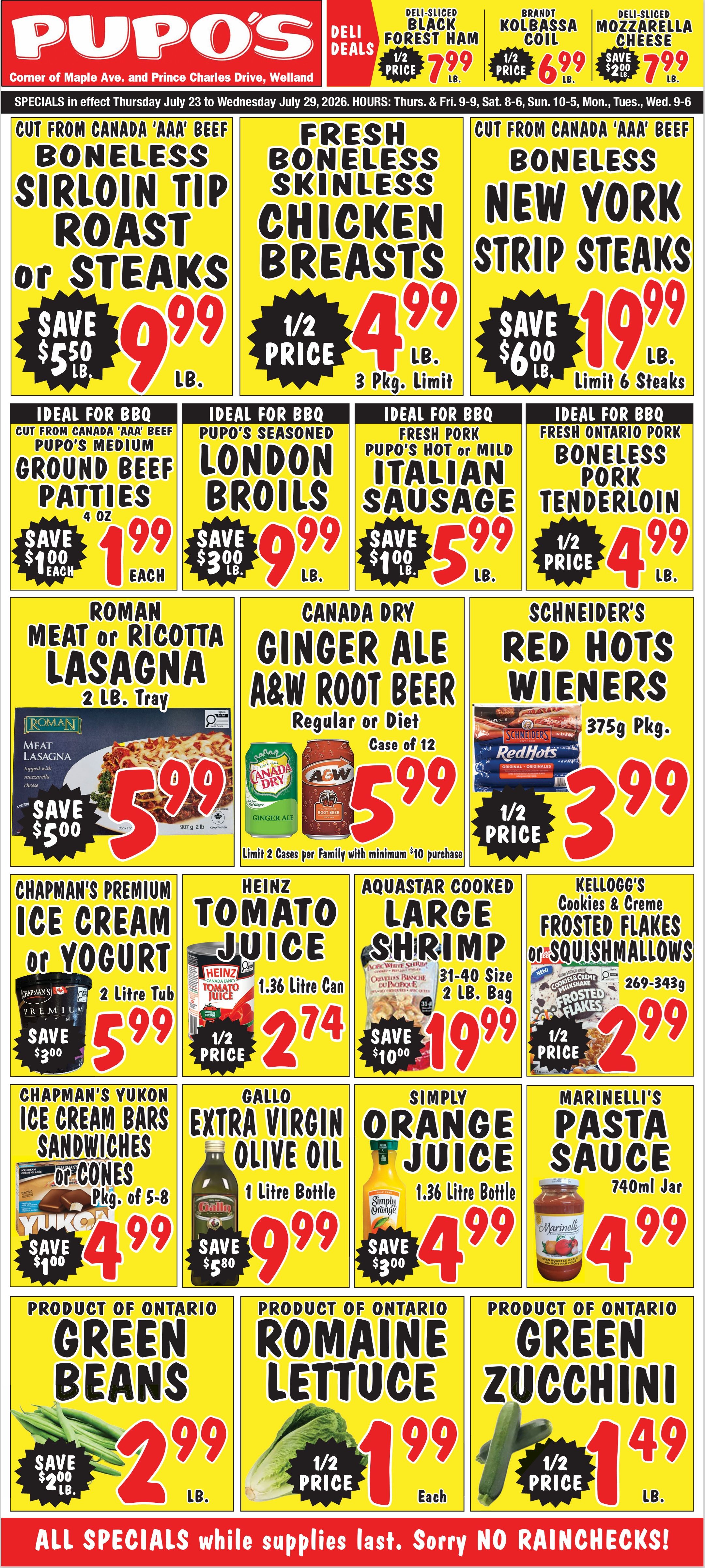 Pupo's Food Market Flyer July 23 to 29