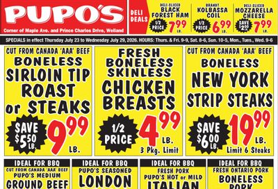 Pupo's Food Market Flyer July 23 to 29