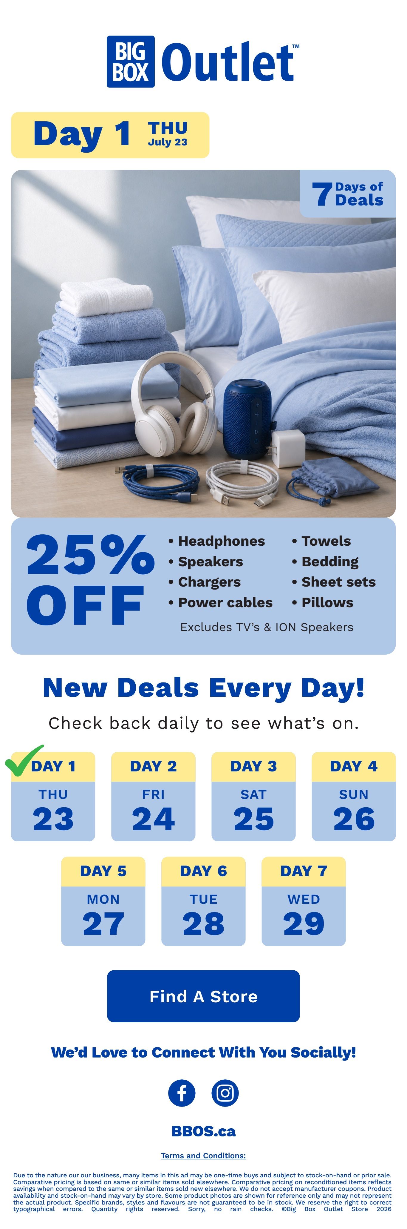 Big Box Outlet Store One-Day Deal Flyer July 23