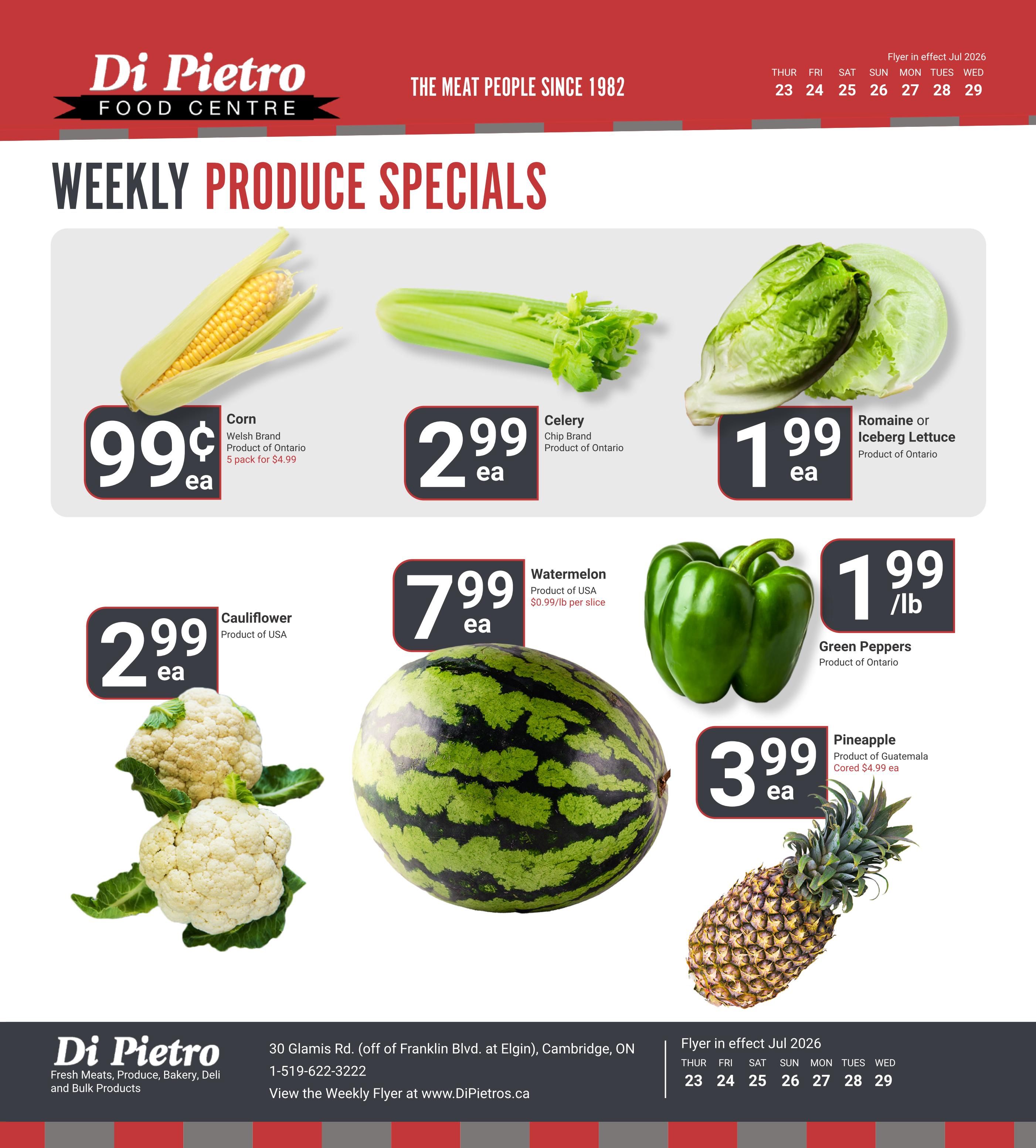 Di Pietro Food Centre Flyer July 23 to 29