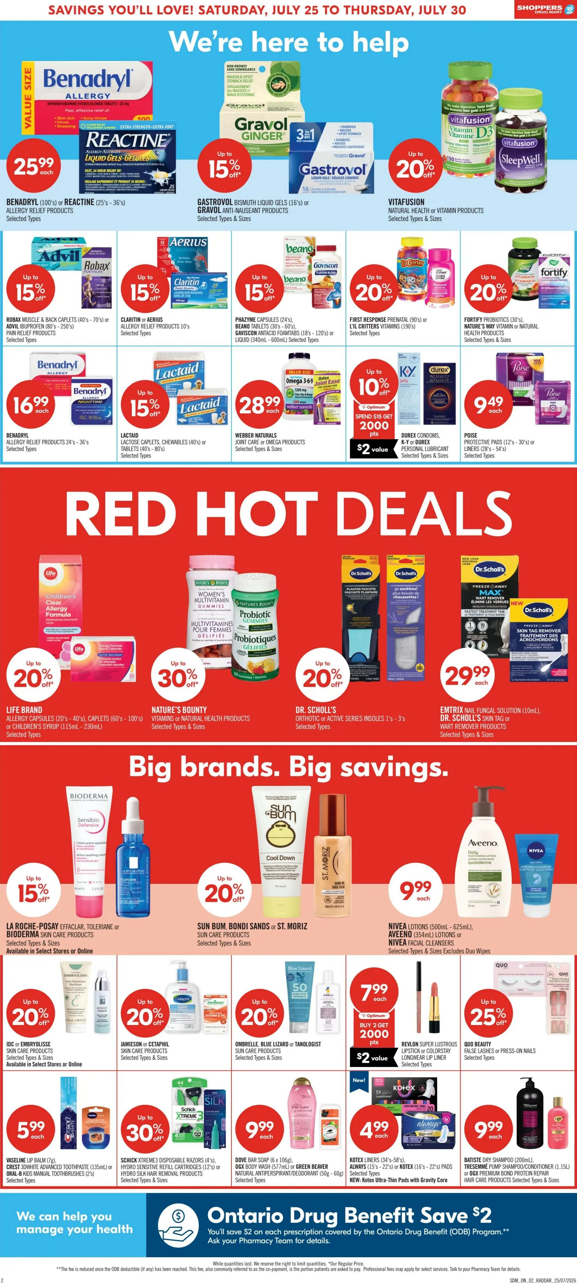 Shoppers Drug Mart (ON) Flyer July 25 to 30
