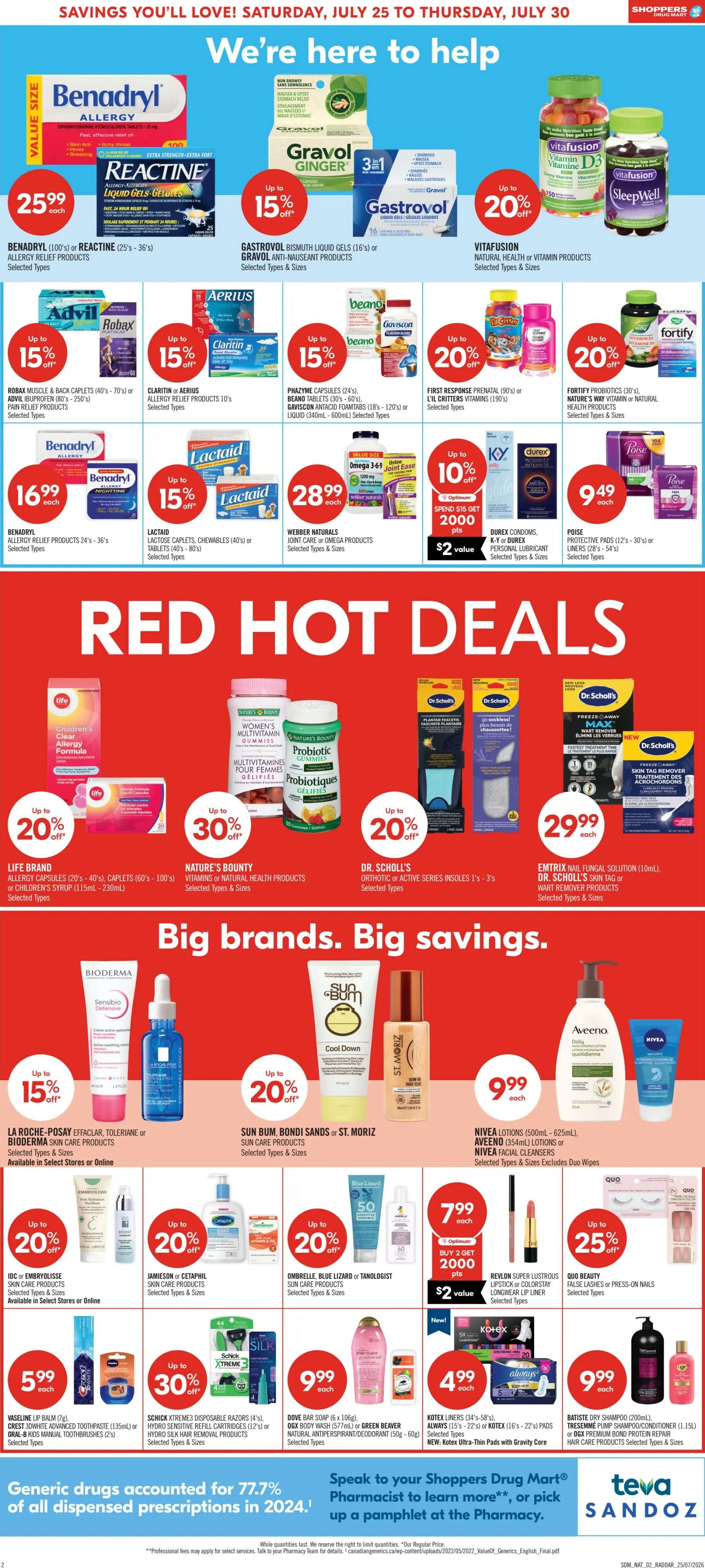 Shoppers Drug Mart (Atlantic) Flyer July 25 to 30