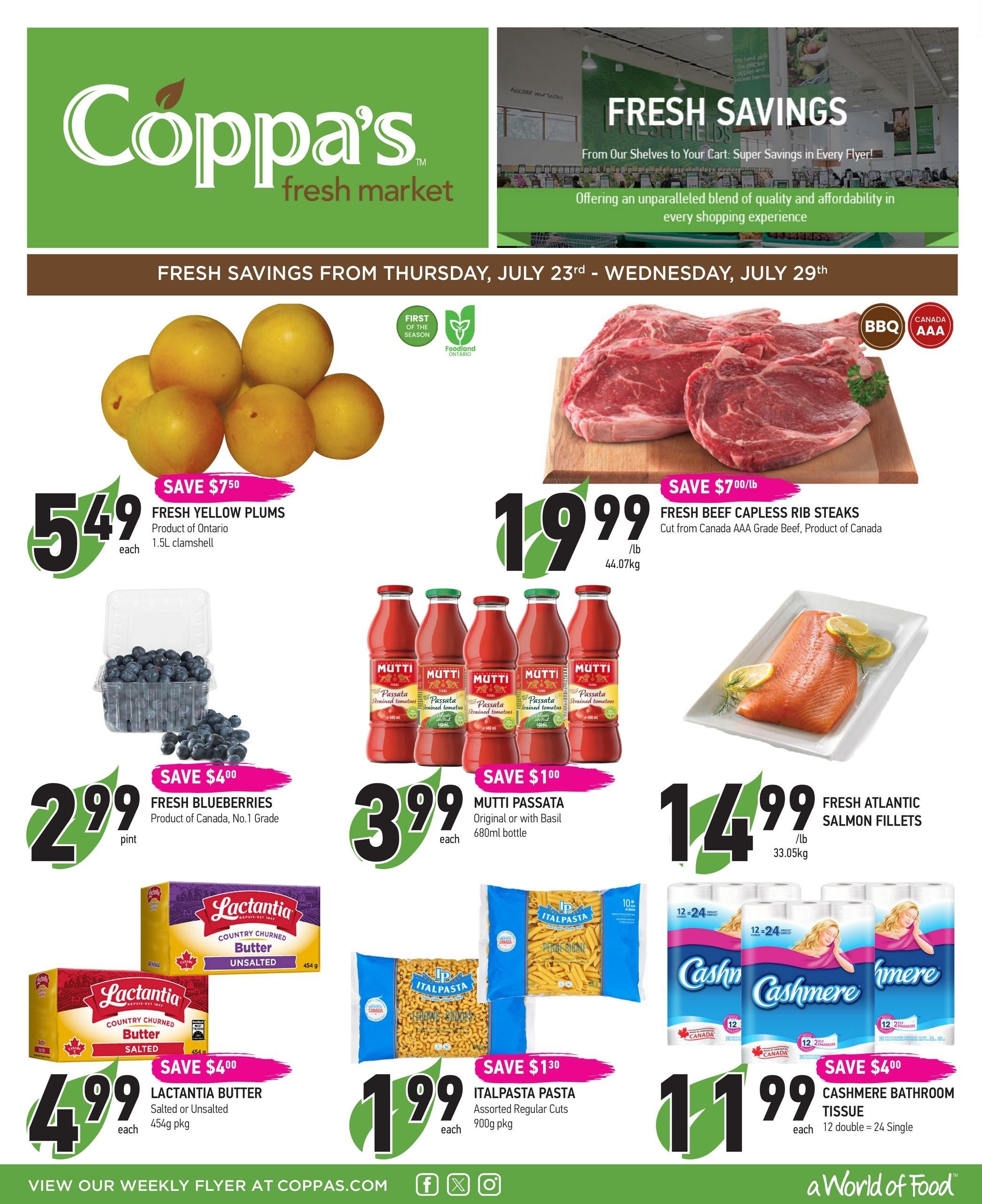 Coppa's Fresh Market Flyer July 23 to 29
