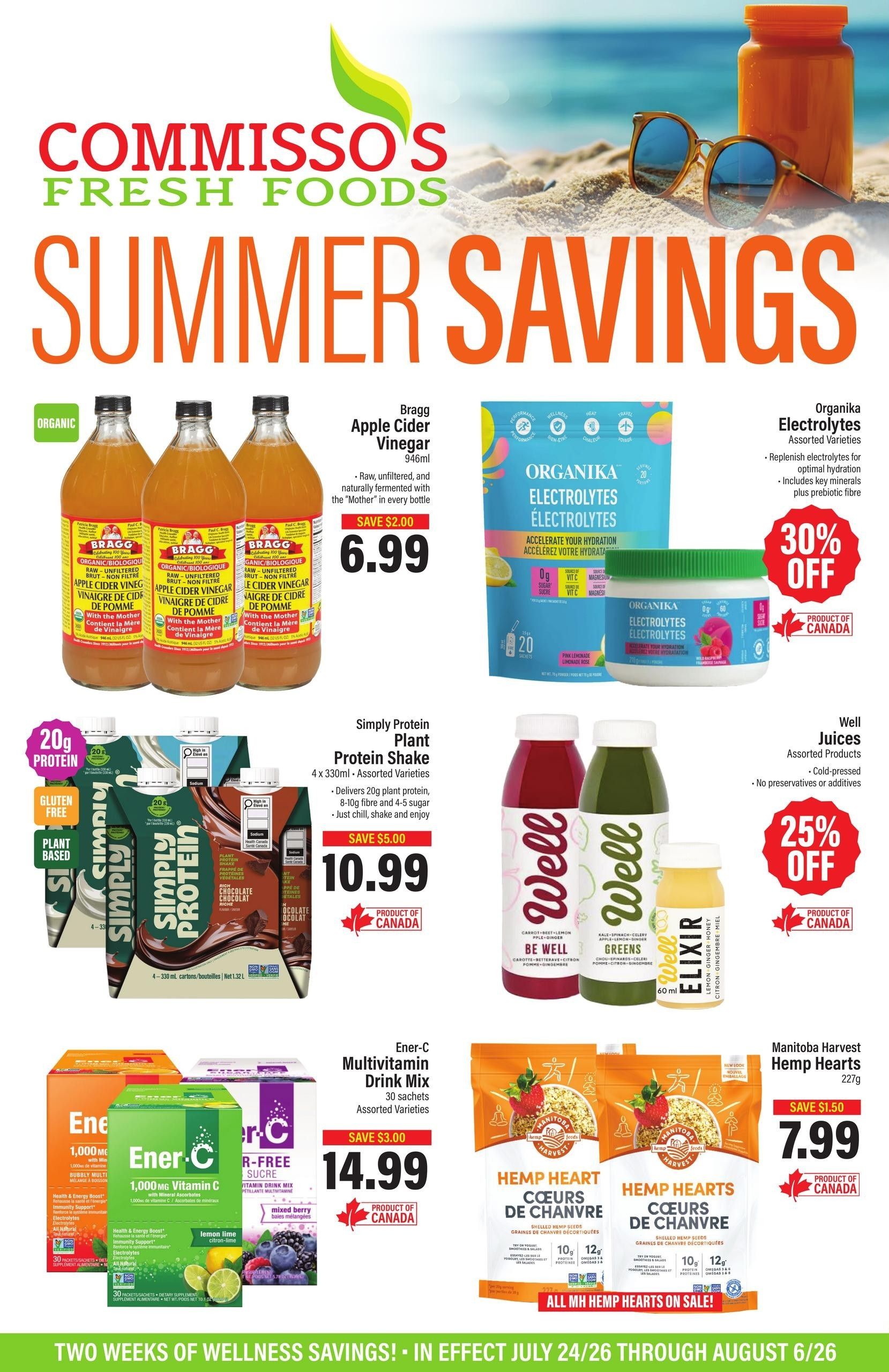 Commisso's Fresh Foods Wellness Flyer July 24 to August 6