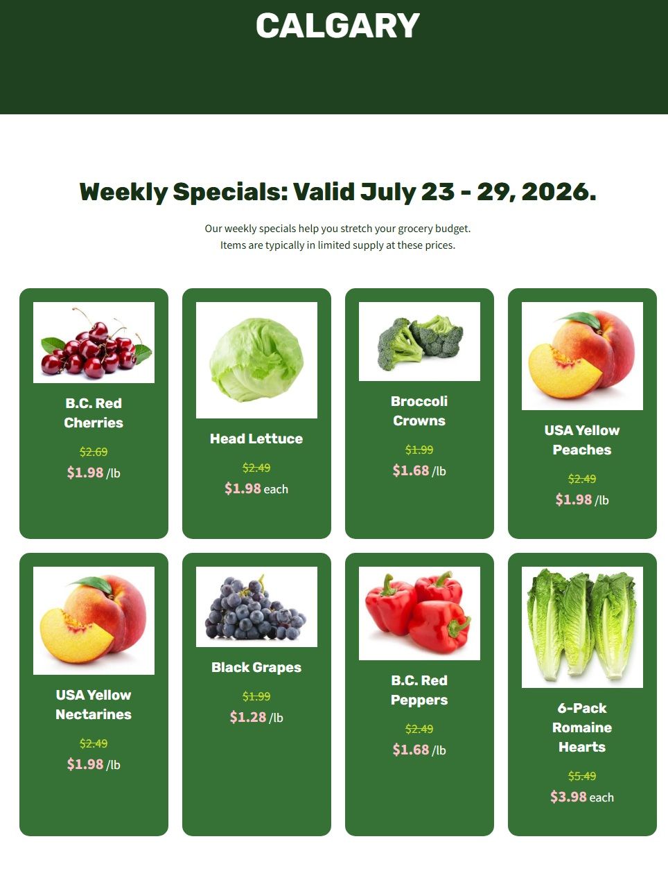 H&W Produce Flyer July 23 to 29