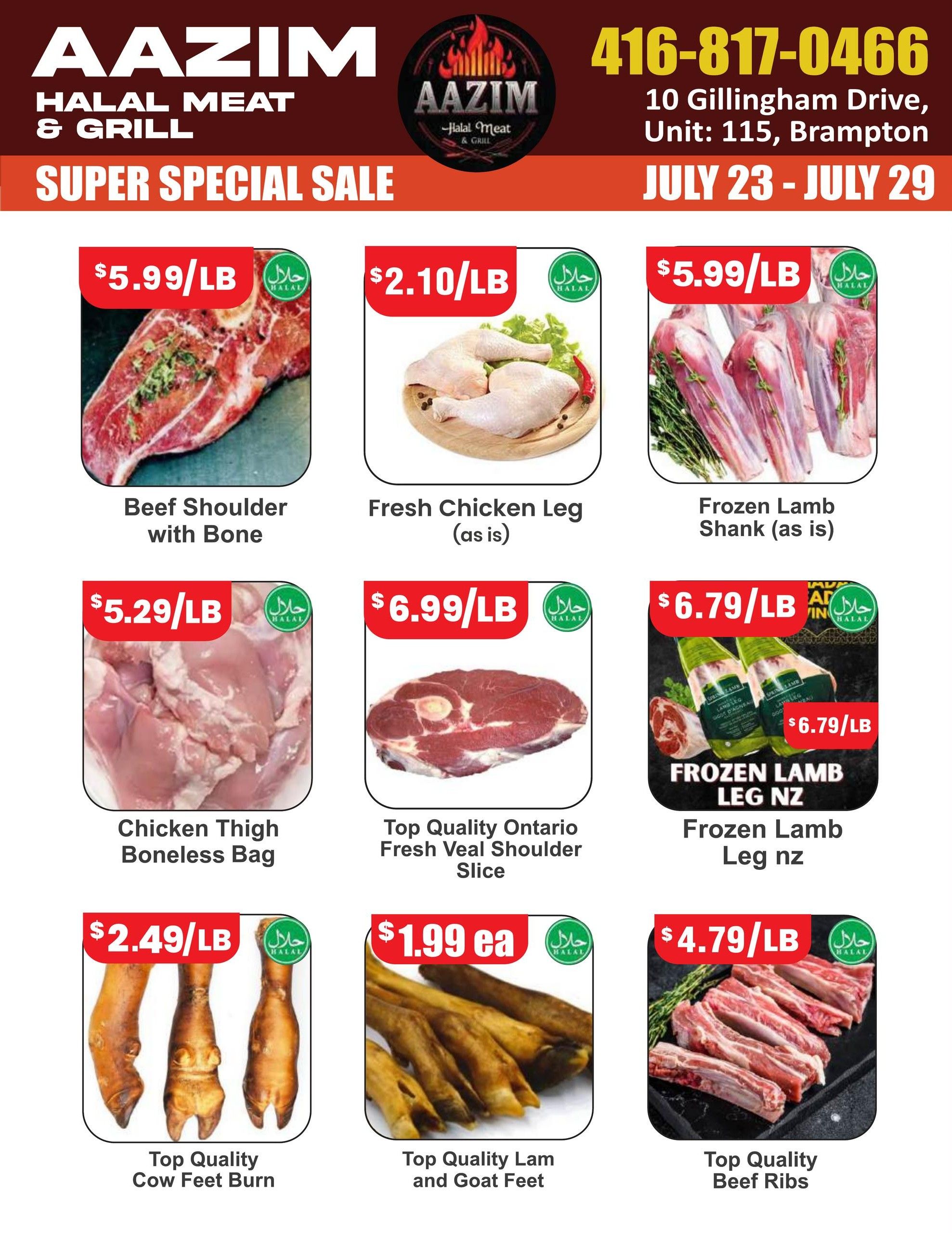 Aazim Halal Meat & Grill Flyer July 23 to 29