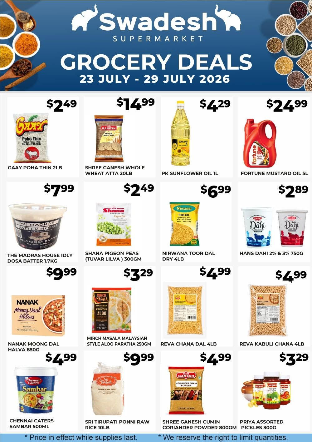 Swadesh Supermarket Flyer July 23 to 29