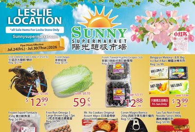 Sunny Supermarket (Leslie) Flyer July 24 to 30