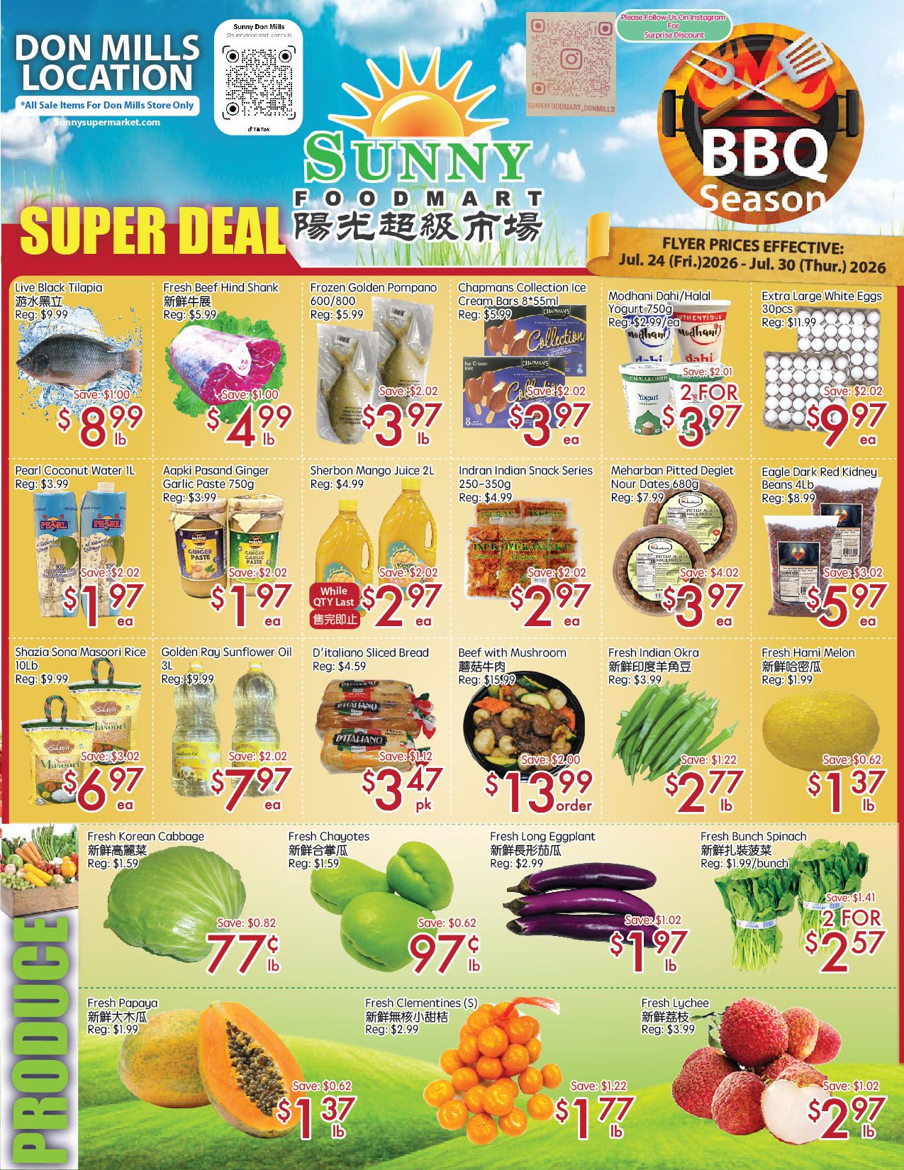 Sunny Foodmart (Don Mills) Flyer July 24 to 30
