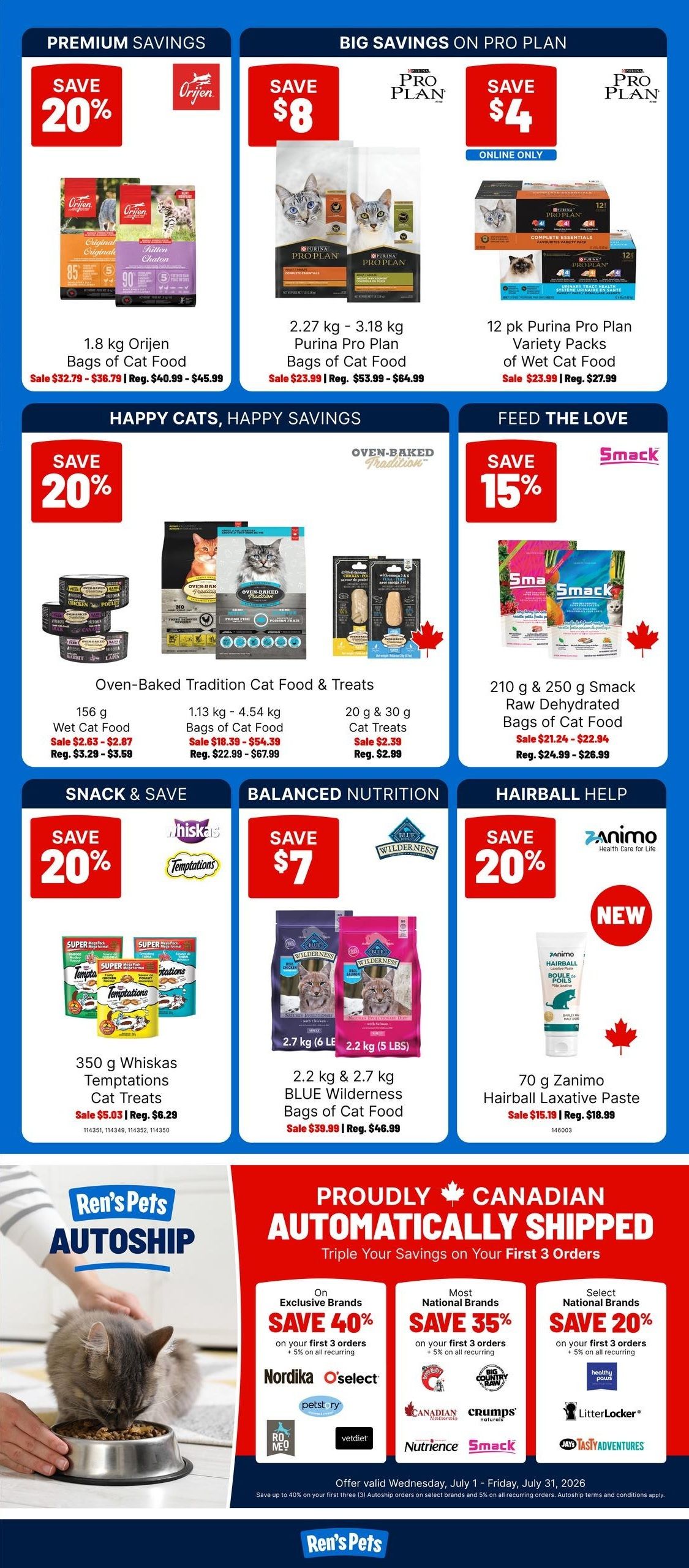 Ren's Pets Flyer July 24 to 27