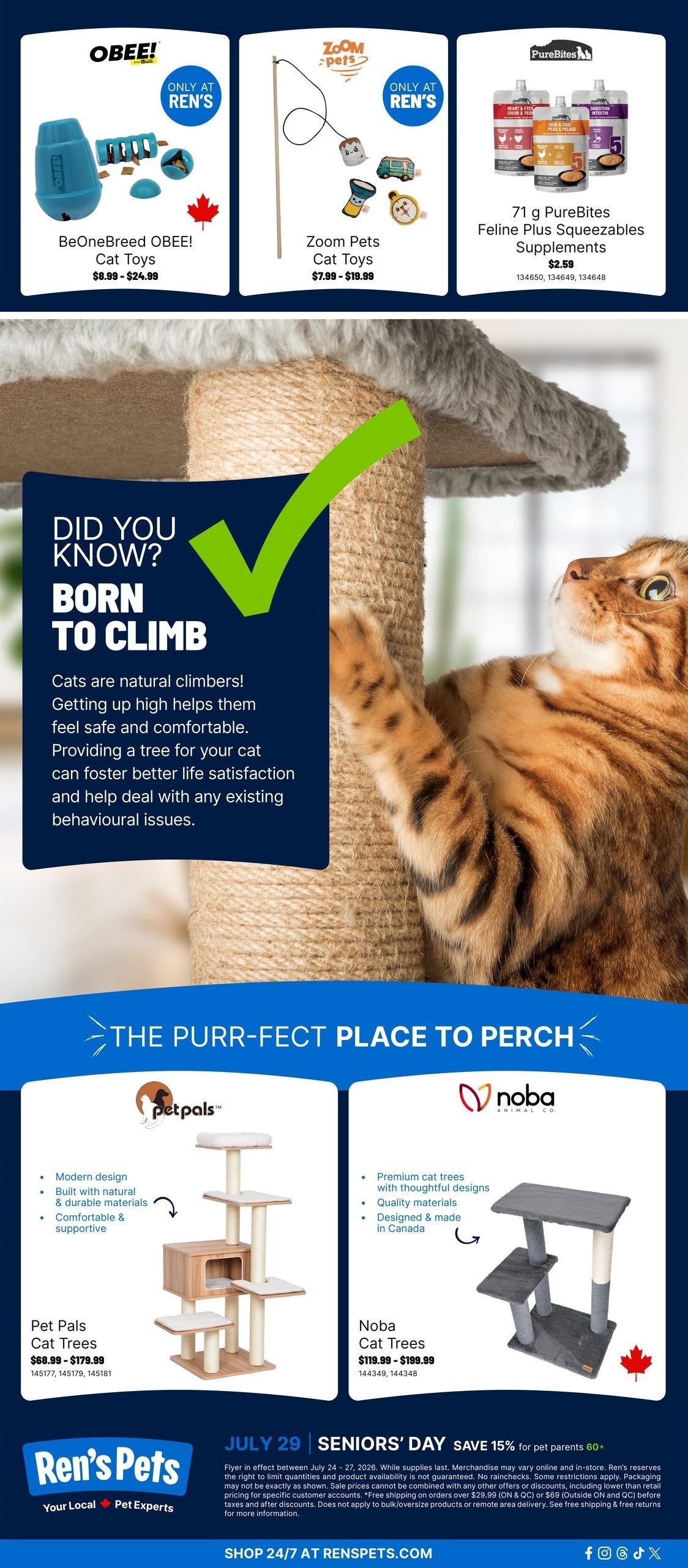 Ren's Pets Flyer July 24 to 27