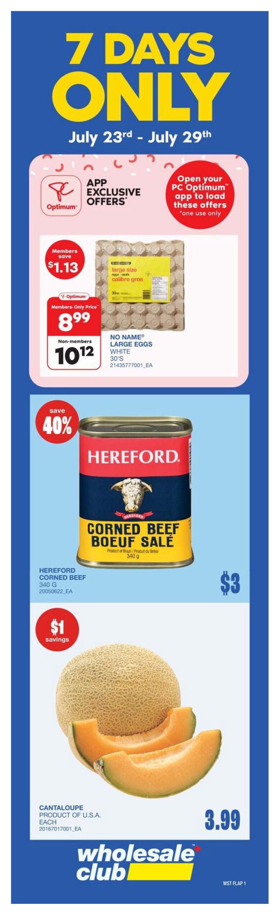 Wholesale Club (West) Flyer July 23 to 29