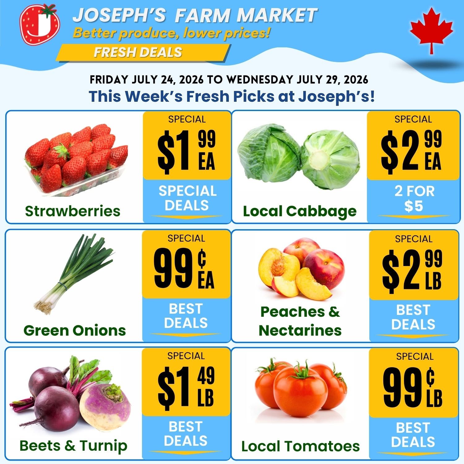 Joseph's Farm Market Flyer July 24 to 29