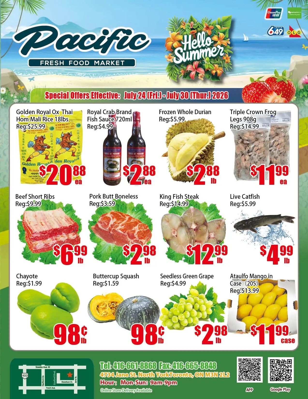 Pacific Fresh Food Market (North York) Flyer July 24 to 30