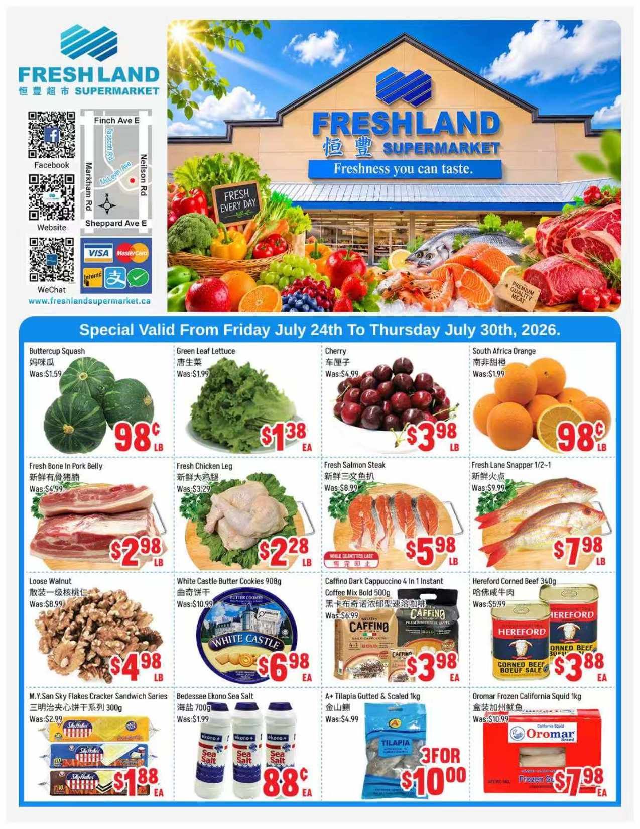 FreshLand Supermarket Flyer July 24 to 30