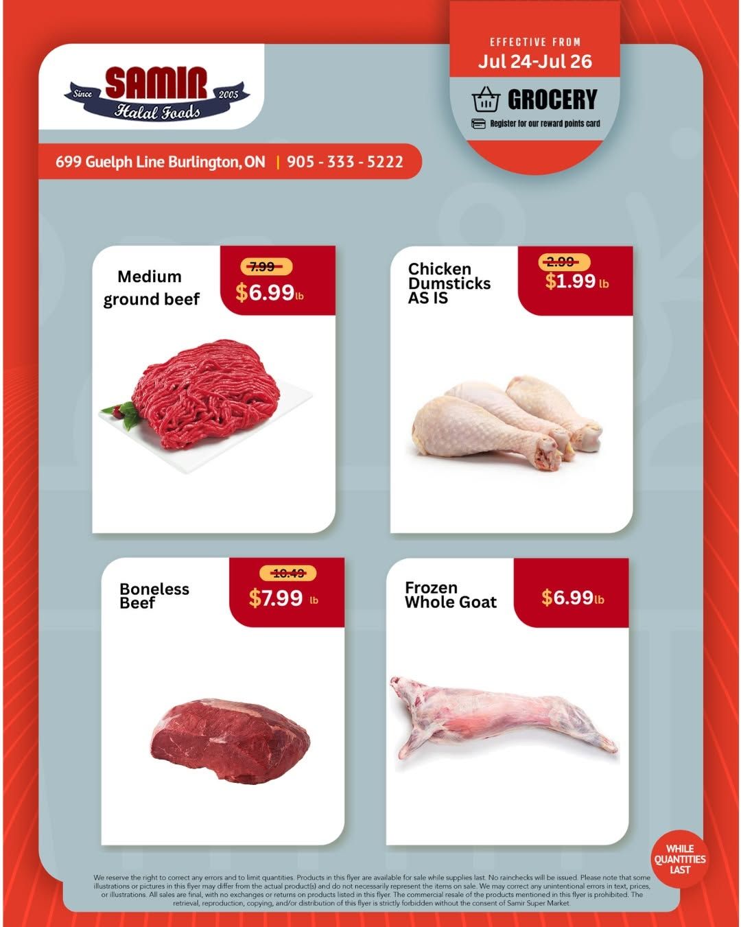 Samir Supermarket (Burlington) Flyer July 24 to 26