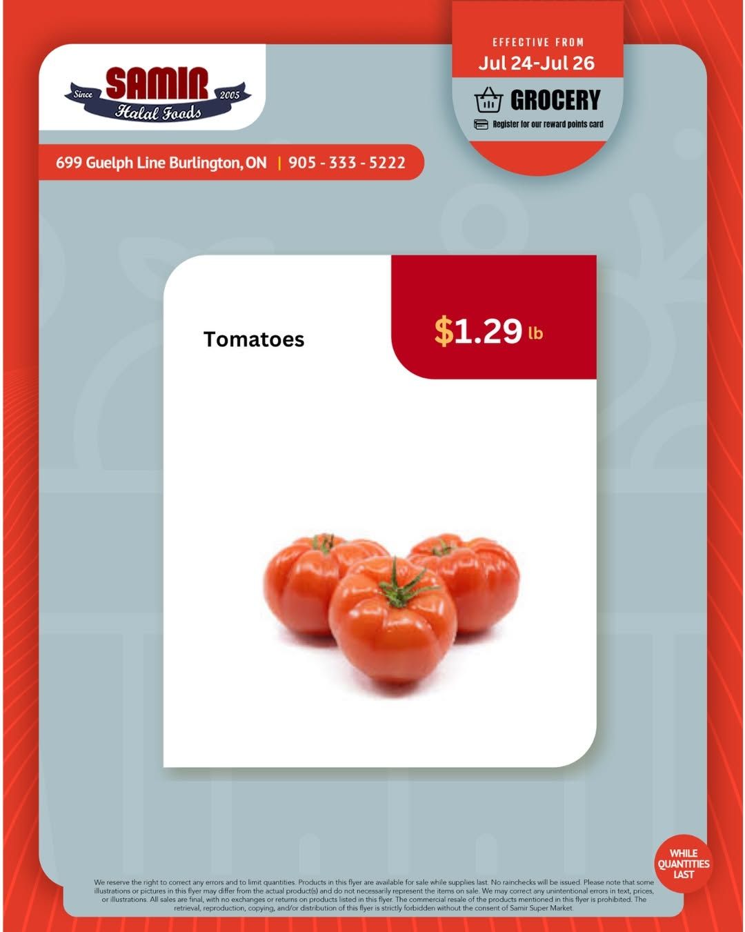 Samir Supermarket (Burlington) Flyer July 24 to 26