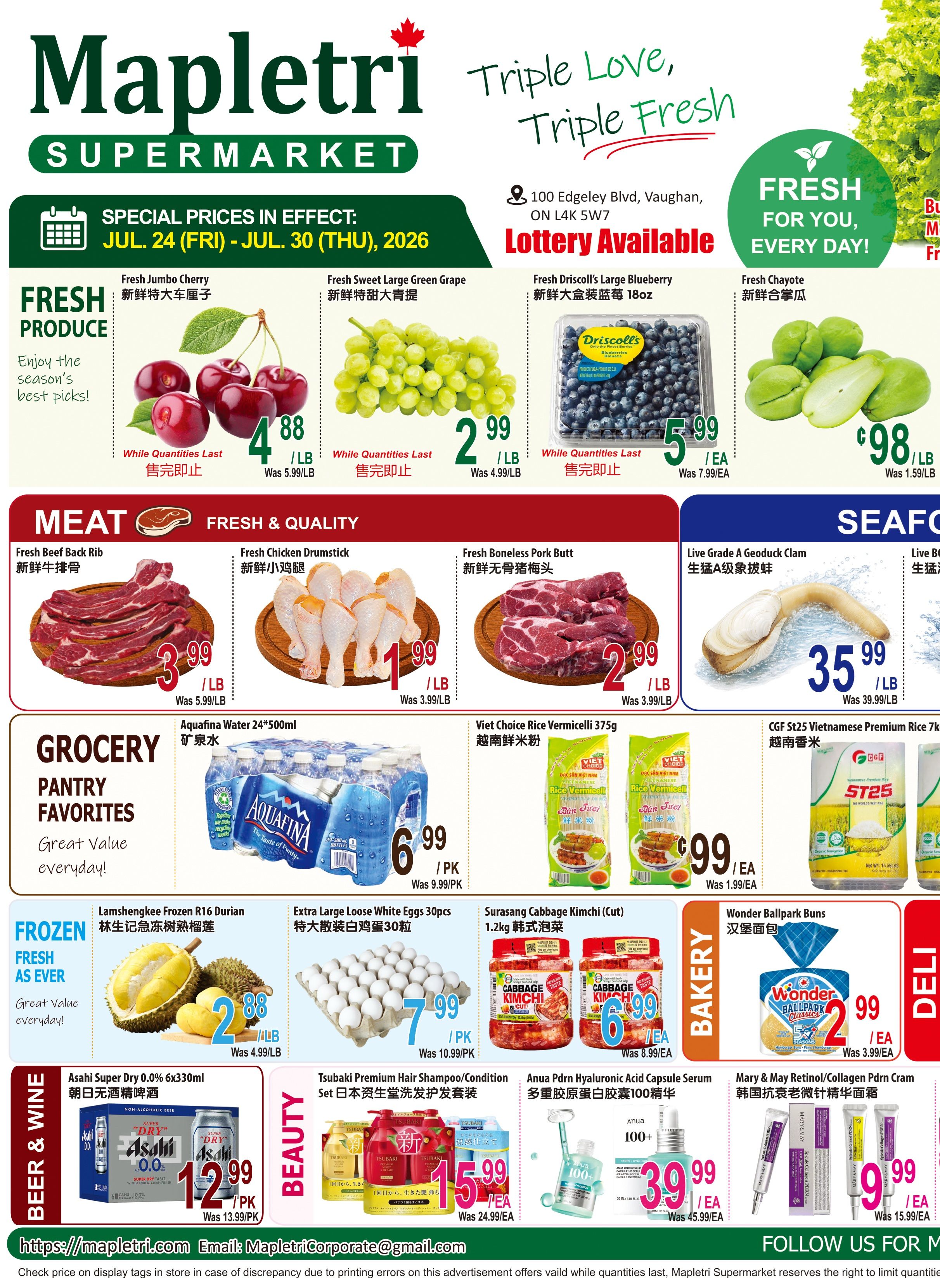 Mapletri Supermarket Flyer July 24 to 30