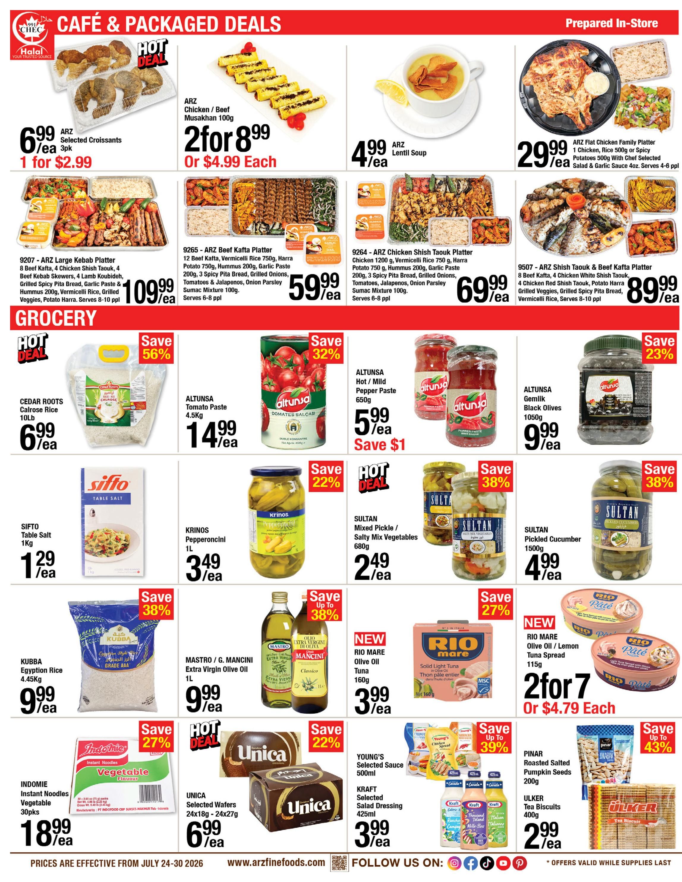 Arz Fine Foods Flyer July 24 to 30