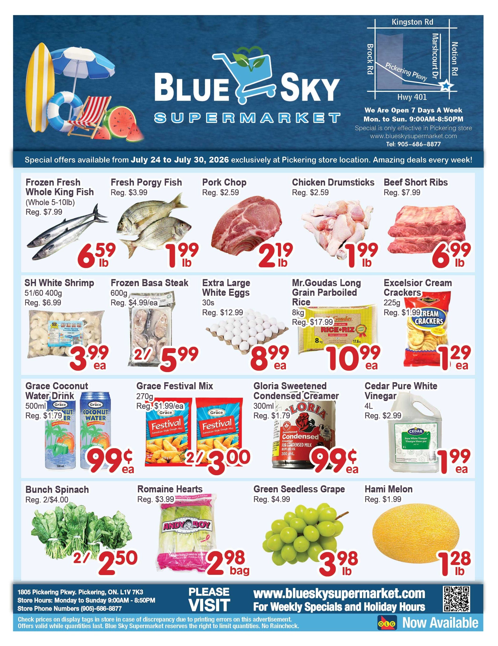 Blue Sky Supermarket (Pickering) Flyer July 24 to 30
