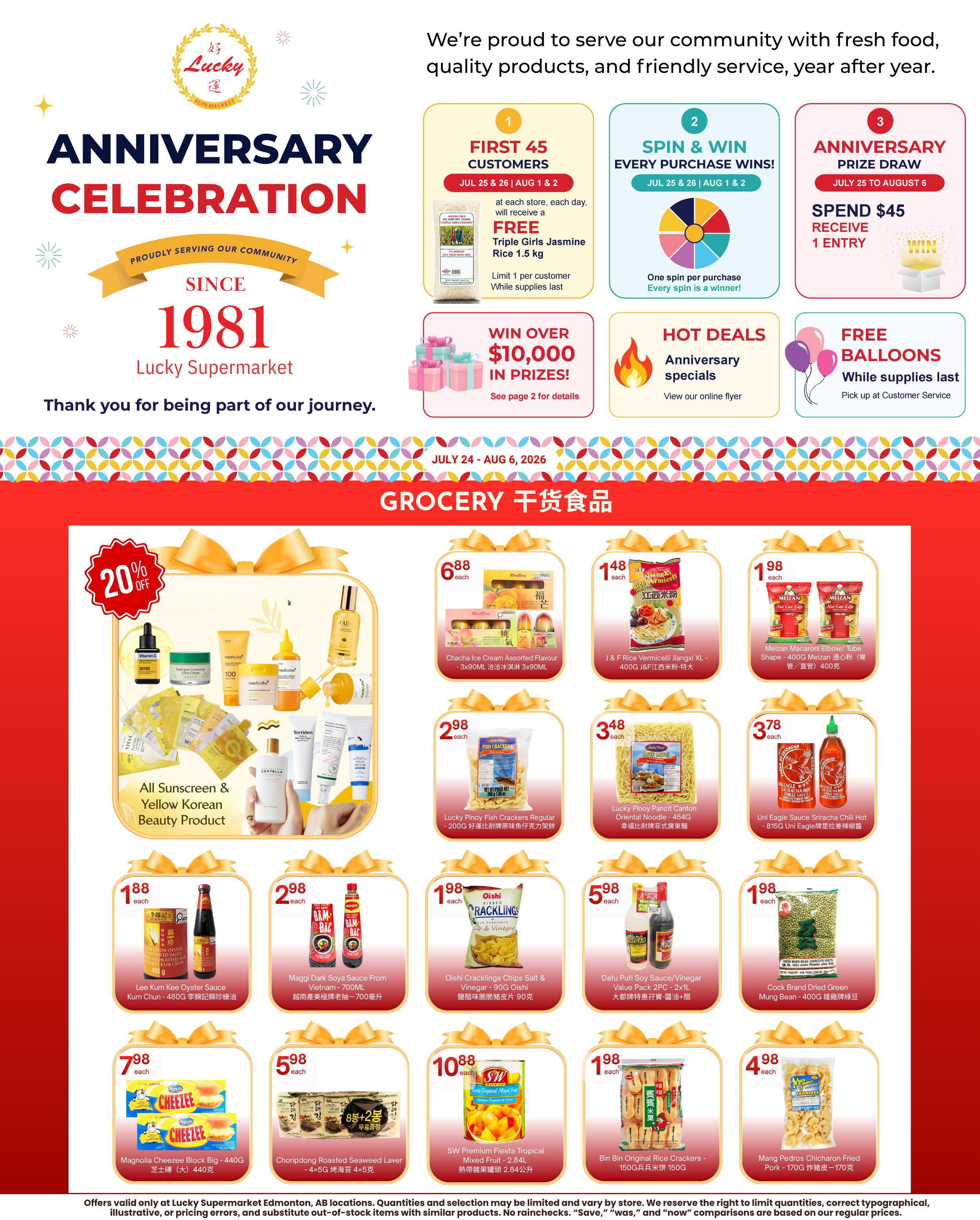 Lucky Supermarket (Edmonton) Flyer July 24 to 30