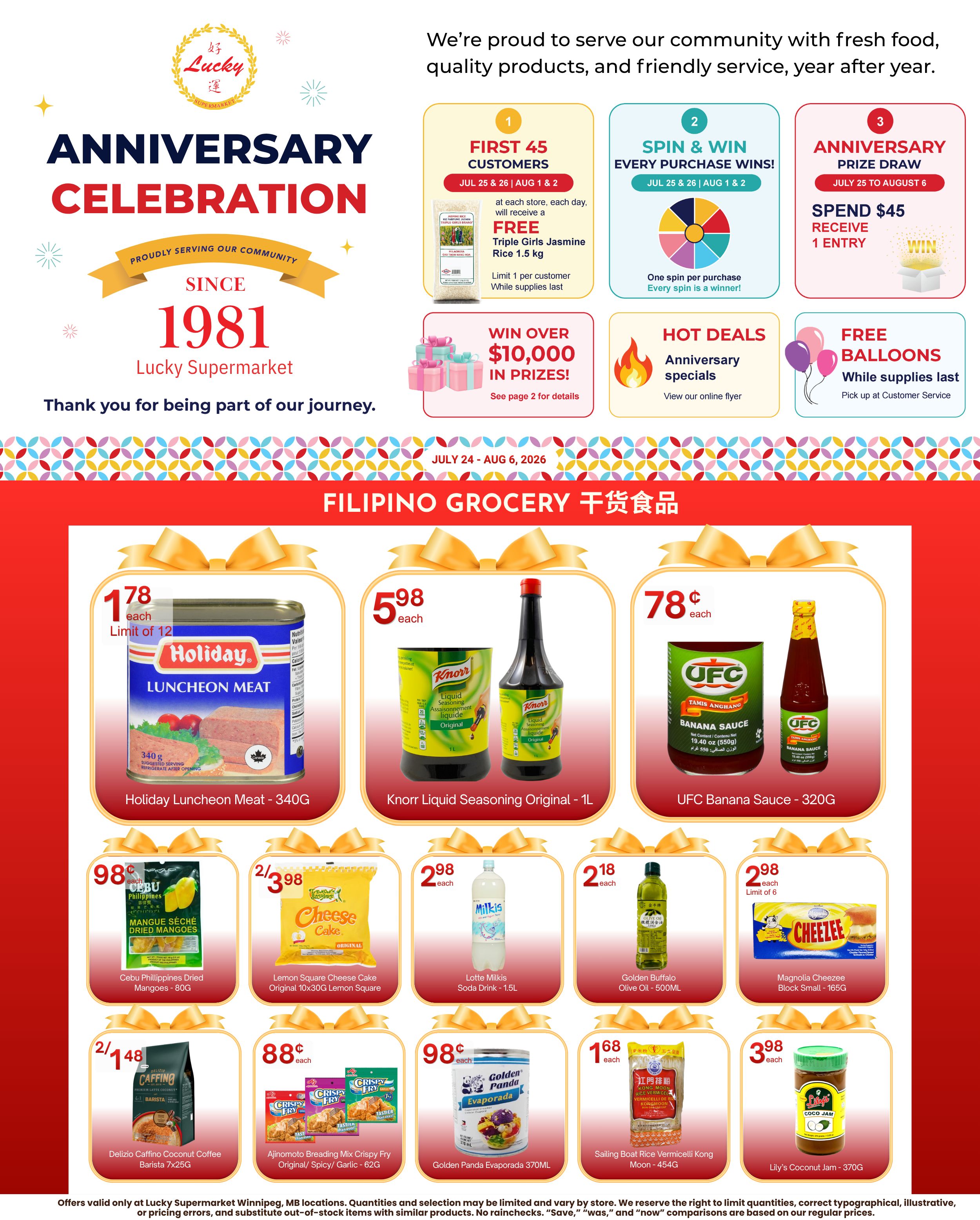 Lucky Supermarket (Winnipeg) Flyer July 24 to 30