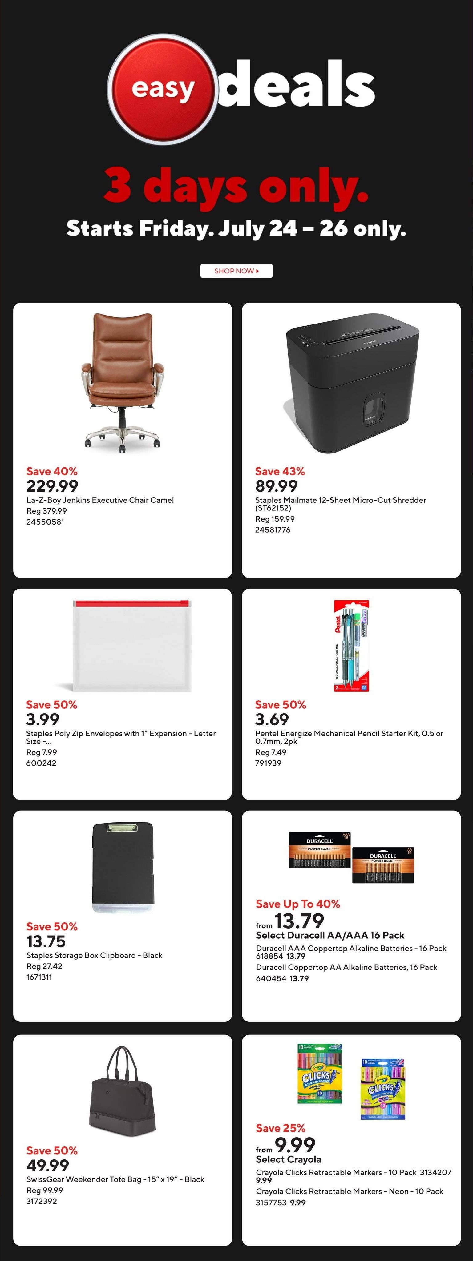Staples Flyer July 24 to 30