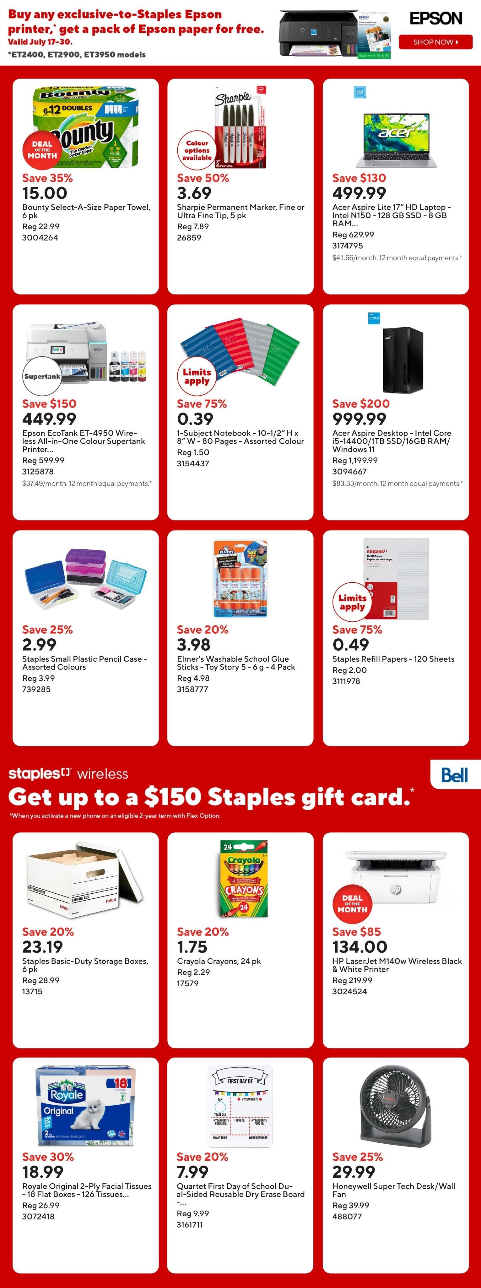 Staples Flyer July 24 to 30