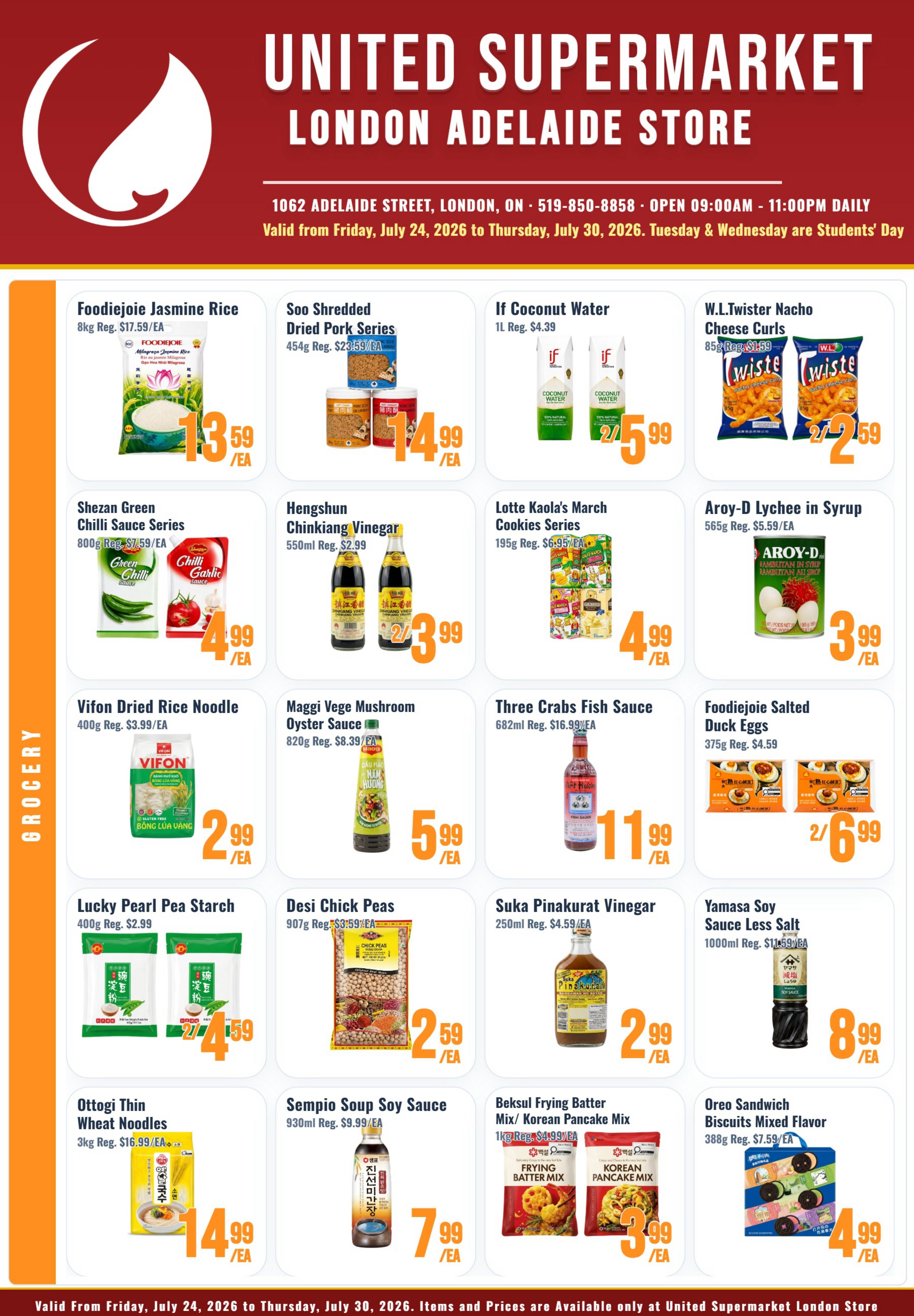 United Supermarket (London) Flyer July 24 to 30