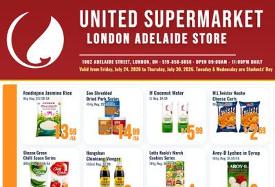 United Supermarket (London) Flyer July 24 to 30