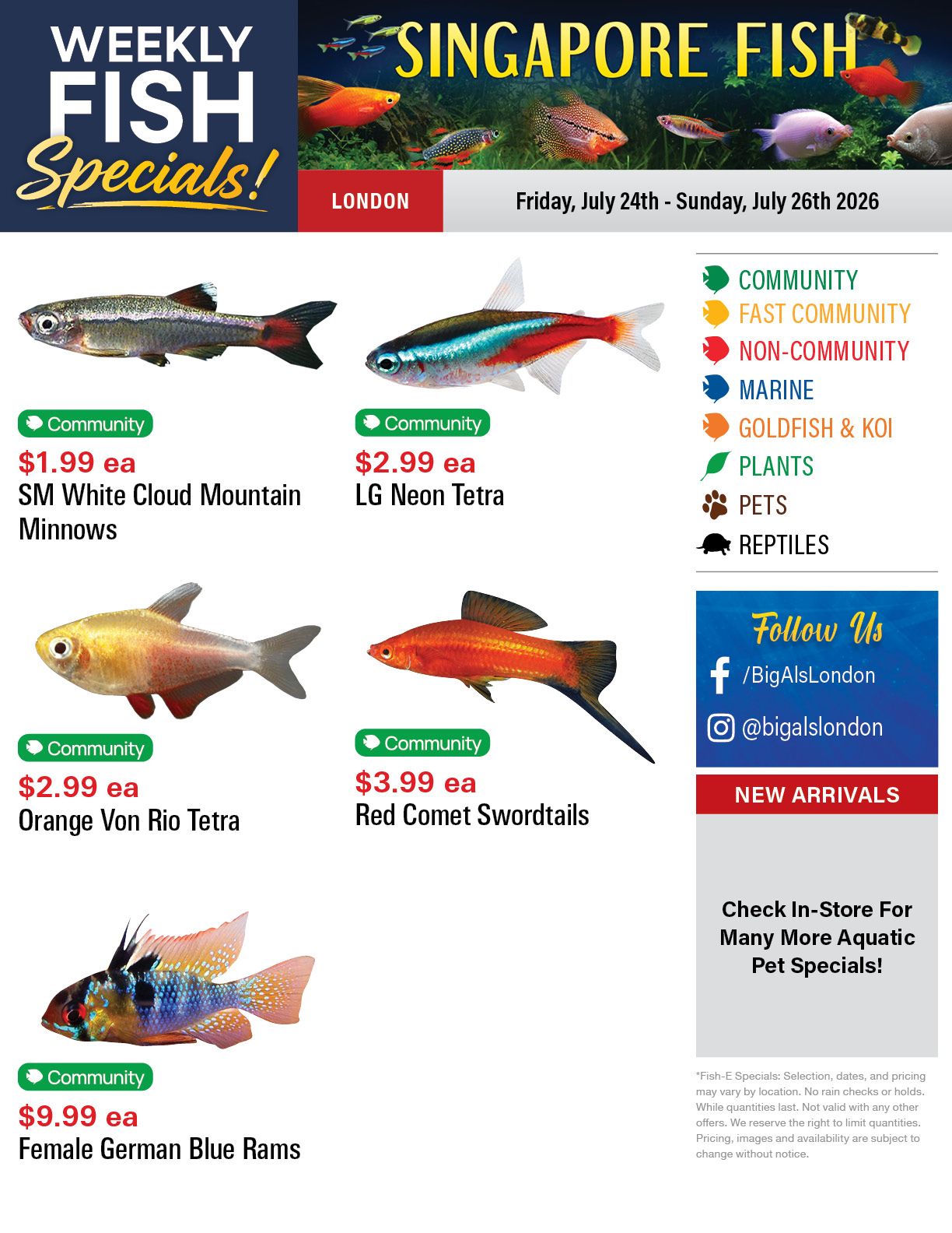 Big Al's (London) Weekend Specials July 24 to 26