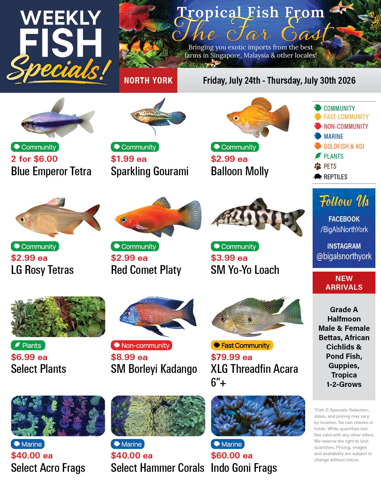 Big Al's (North York) Weekly Specials July 24 to 30