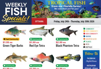 Big Al's (Ottawa) Weekly Specials July 24 to 30