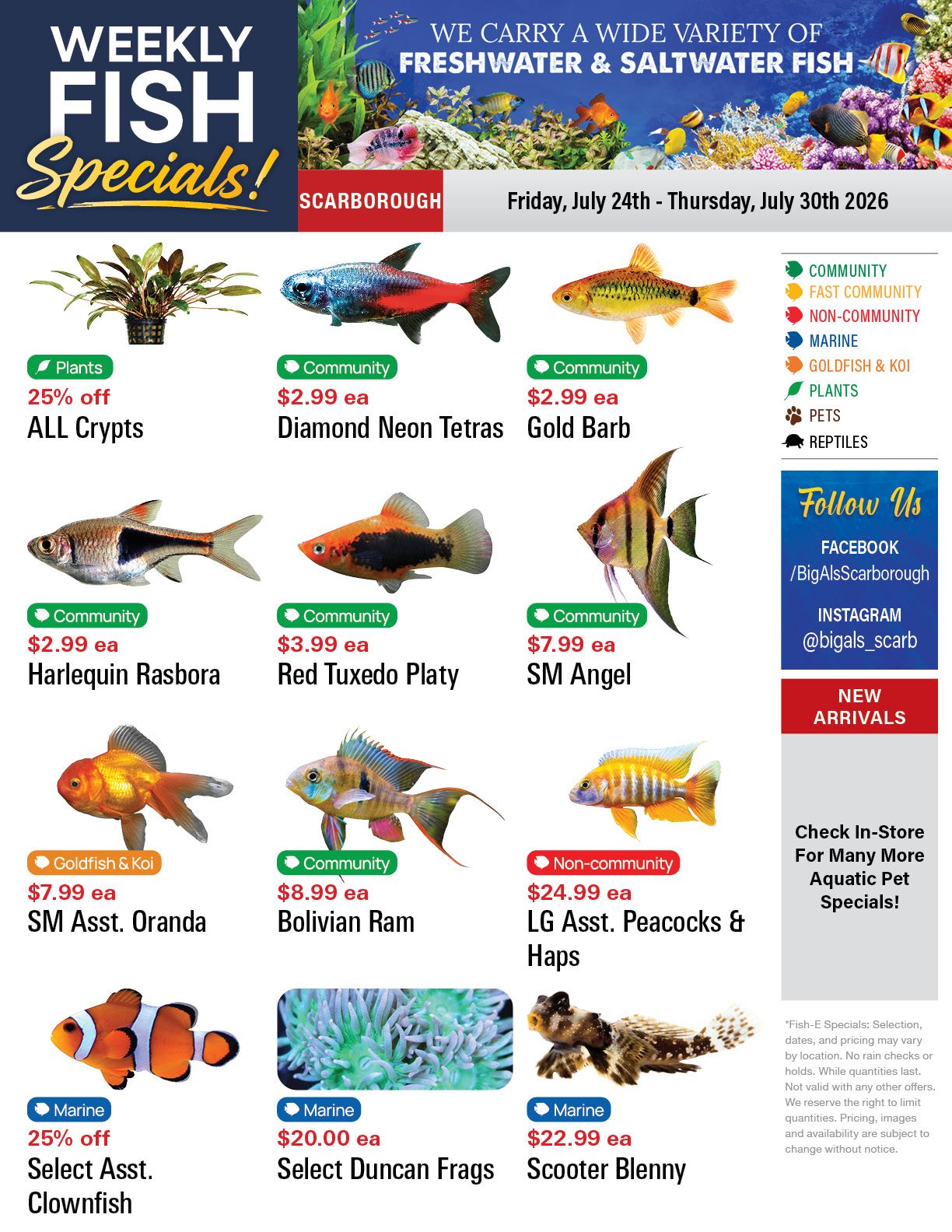 Big Al's (Scarborough) Weekly Specials July 24 to 30