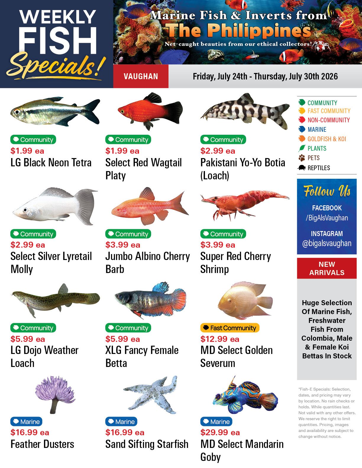 Big Al's (Vaughan) Weekly Specials July 24 to 30