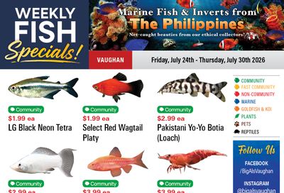 Big Al's (Vaughan) Weekly Specials July 24 to 30