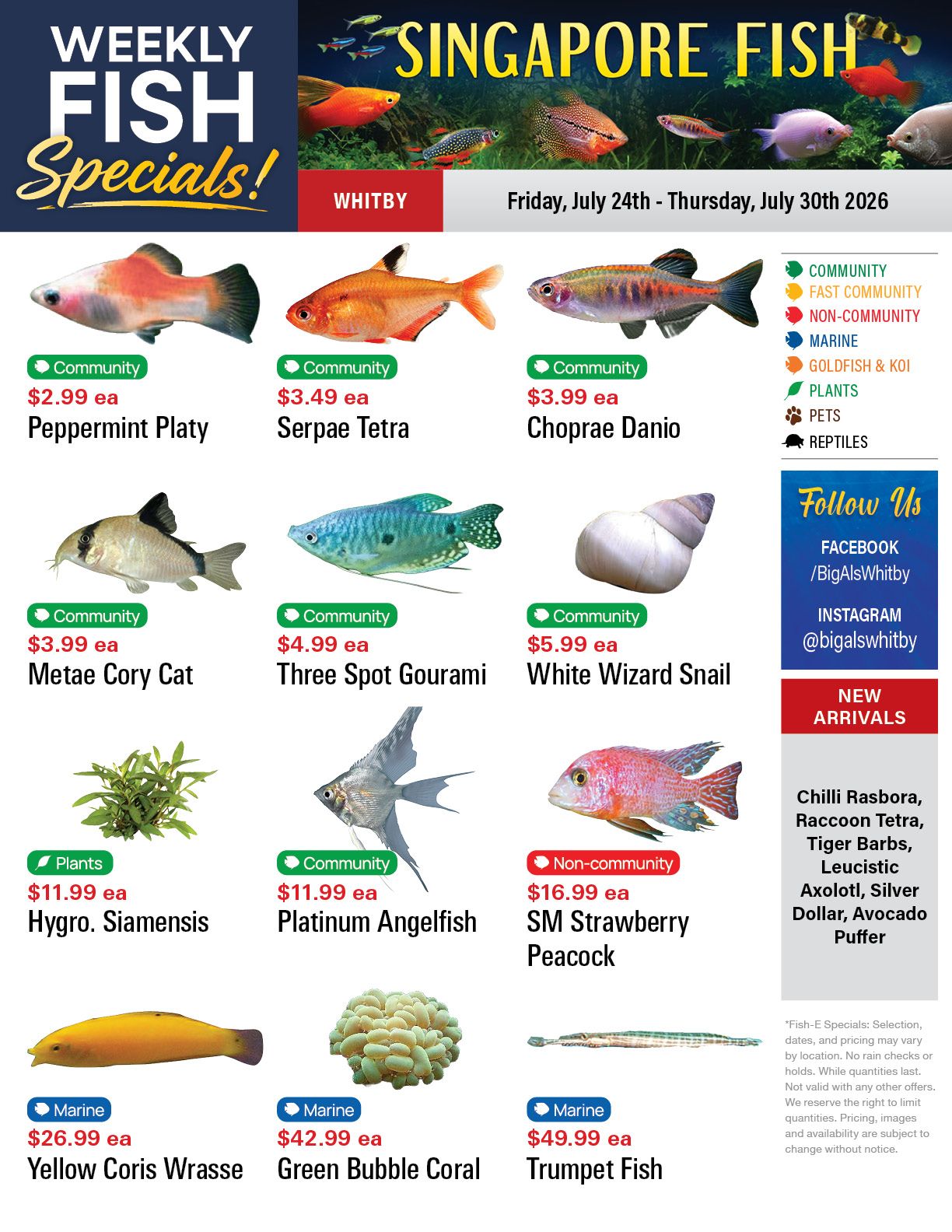Big Al's (Whitby) Weekly Specials July 24 to 30
